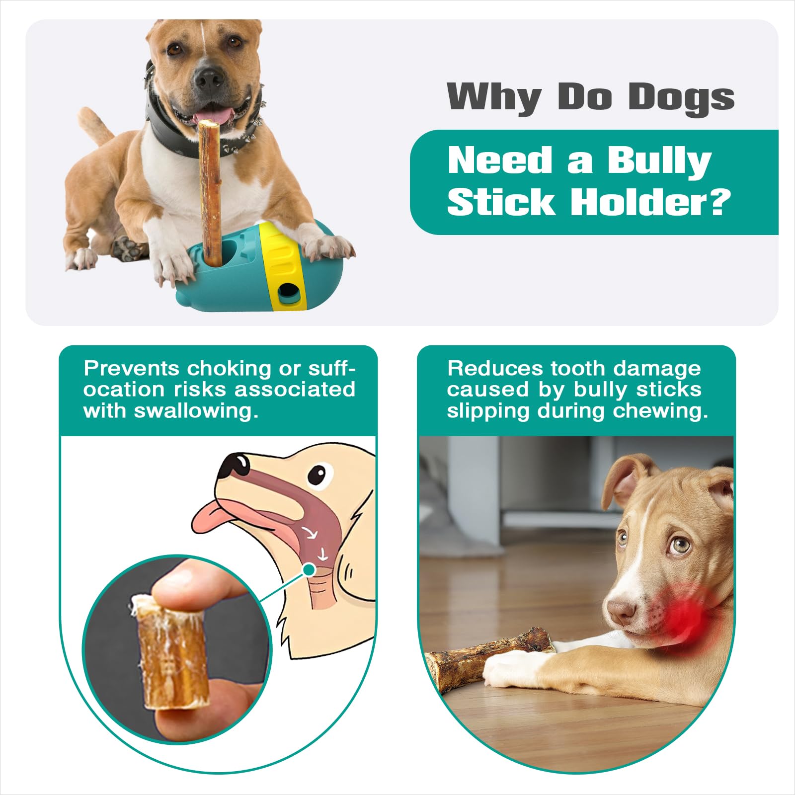 Dog Puzzle Toys Dog Treat Dispensing with Bully Sticks Holder Security Hold Device Interactive Toy to Keep Them Busy Puppy Slow