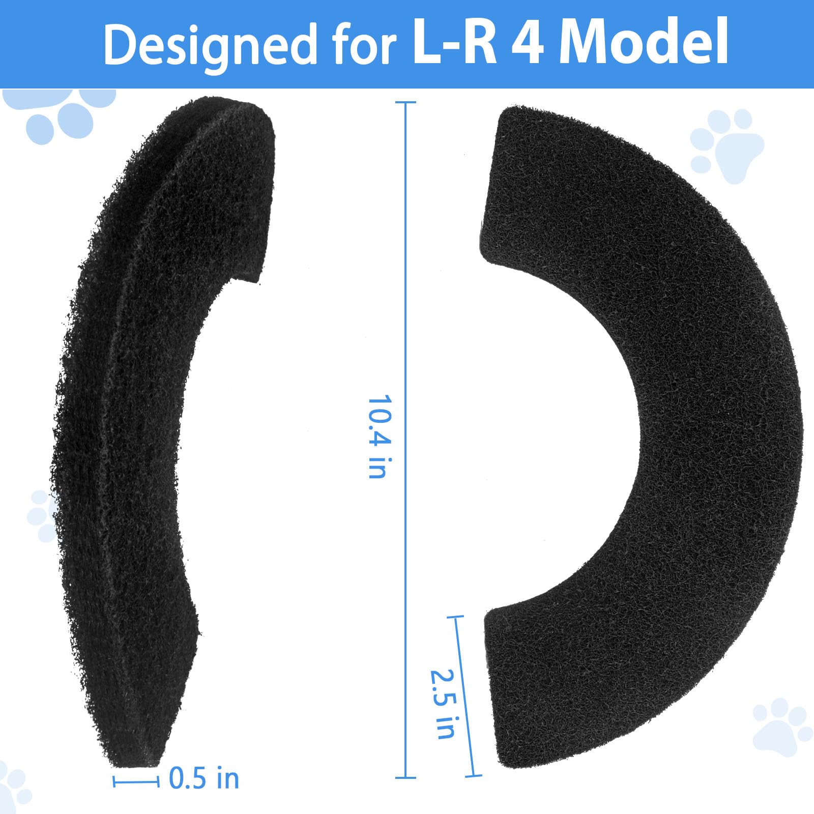 Activated Carbon Filters Compatible with LR 4 Cat Litter Box, Perfect Replacement Official Size (12Pack)
