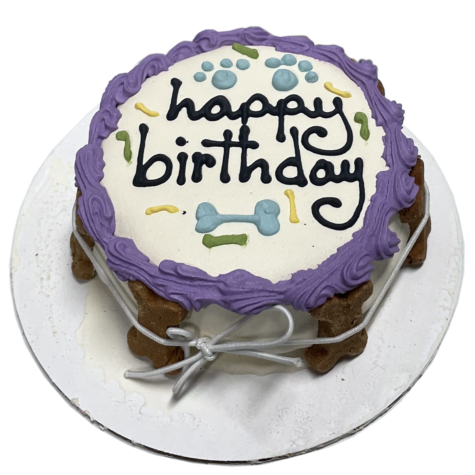 Bubba Rose Biscuit Company: White Dog Birthday Cake - Crunchy Biscuit Texture - Natural Gourmet Treat - 4.25 1 Count - Made in T