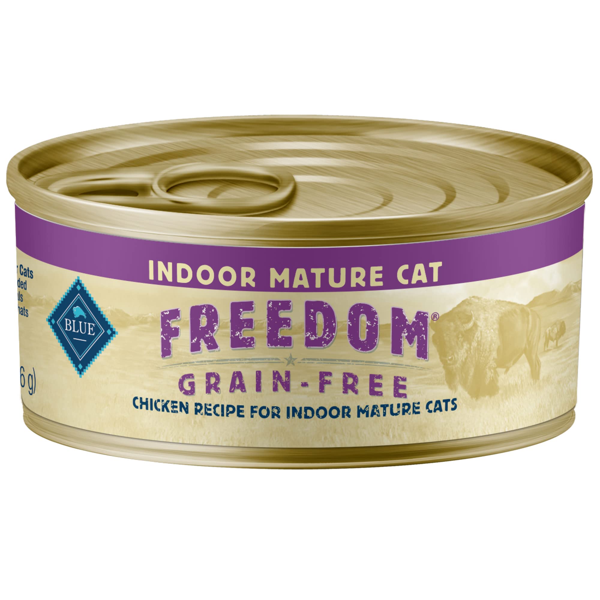 Blue Buffalo Freedom Grain-Free Wet Cat Food, Complete & Balanced Nutrition for Mature Indoor Cats, Made with Natural Ingredient