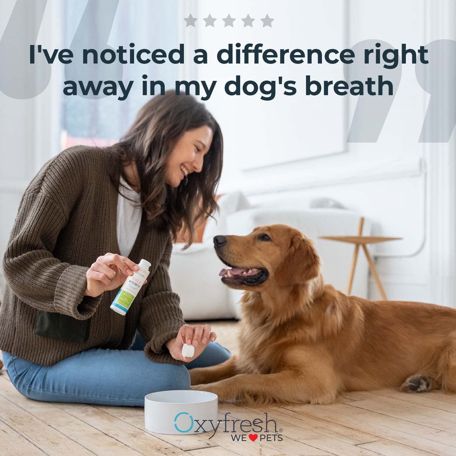 Oxyfresh Premium Pet Dental Kit For Dogs & Cats  Easy Solution For Pet Fresh Breath, Clean Teeth, Control Plaque & Tartar  Vet F