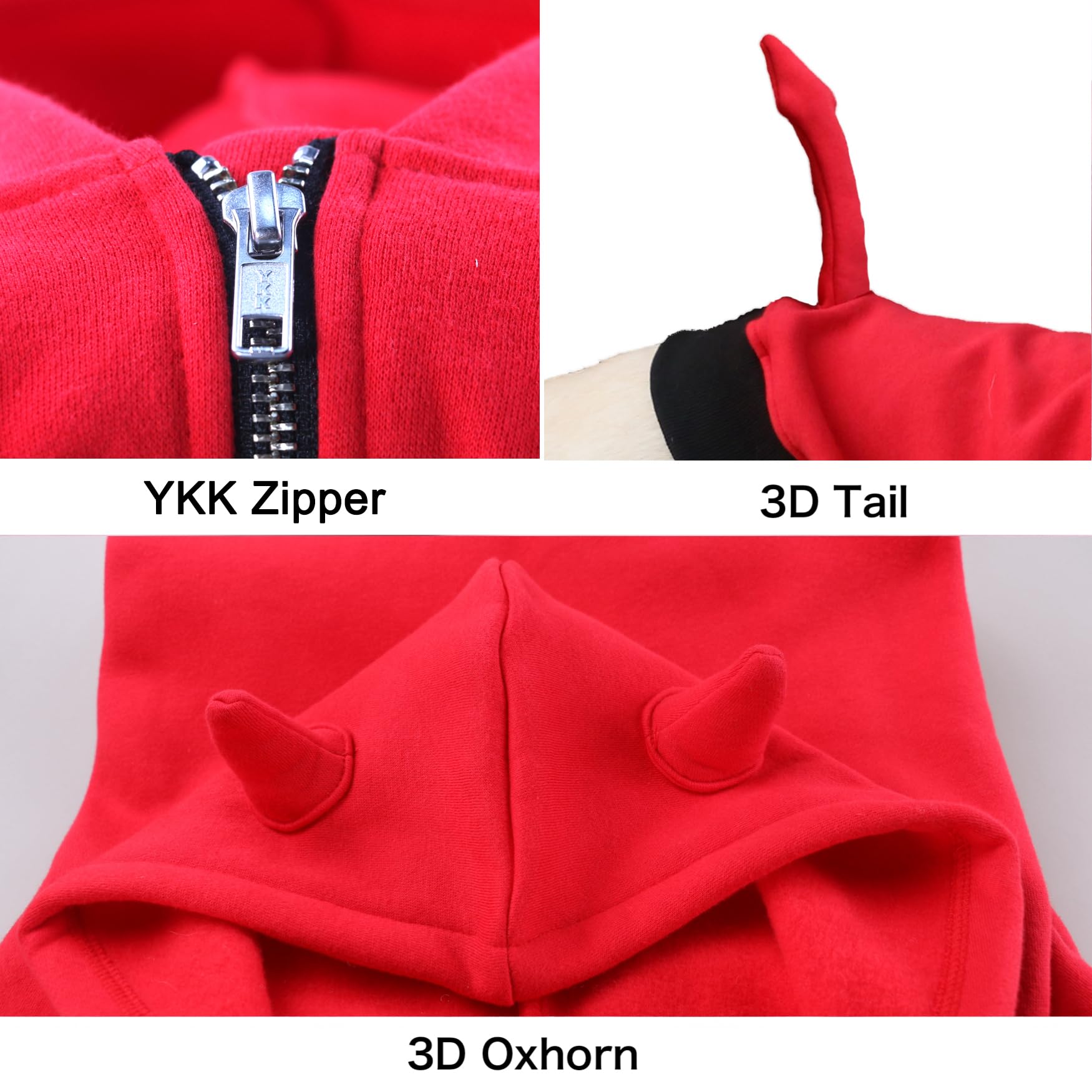 Arunners Little Devil Christmas Costumes Clothes For Extra Large Dogs Demon Hoodies Labrador Rottweiler Great Dane, Red, 5X-Larg