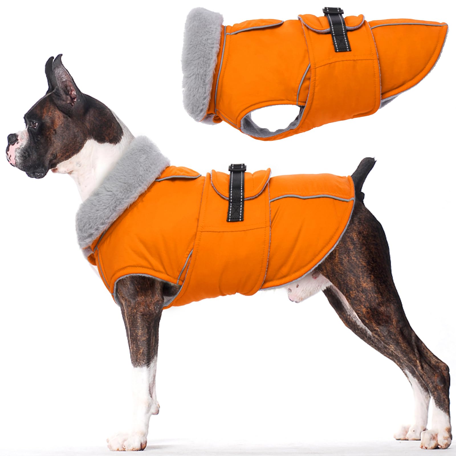 Lelepet Warm Dog Coat Reflective Dog Fleece Vest Waterproof Dog Jacket Windproof Dog Winter Coat Dog Cold Weather Coats With Adjustable Buckle Fleece Lining Dog Snowsuit Dog Coat For Small Dogs, S