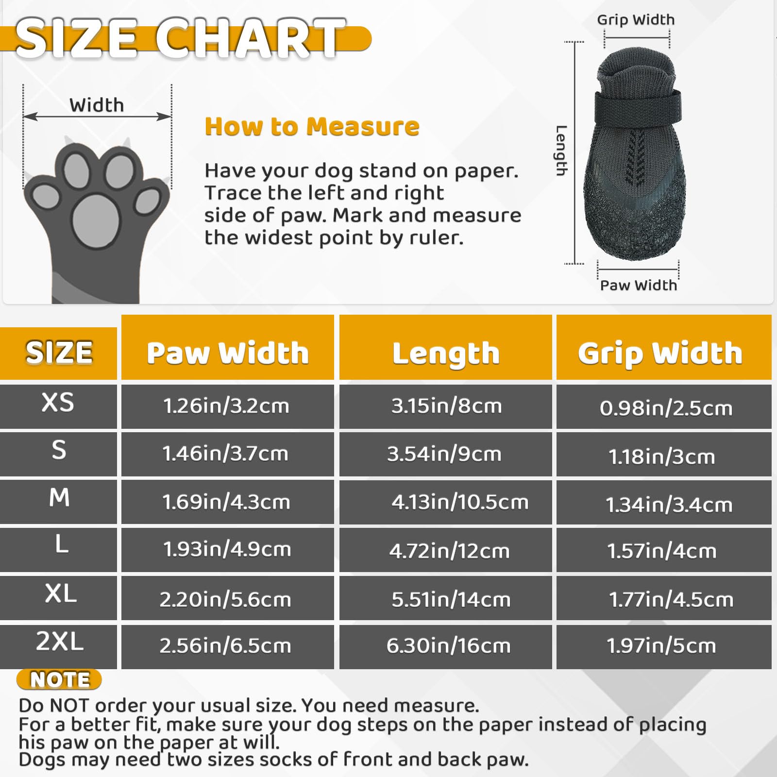 Large Dog Socks With Anti-Slip Rubber & Fix Straps - Non Slip Paw Protector For Indoor/Outdoor Use On Hardwood Floor & Hot Pavem
