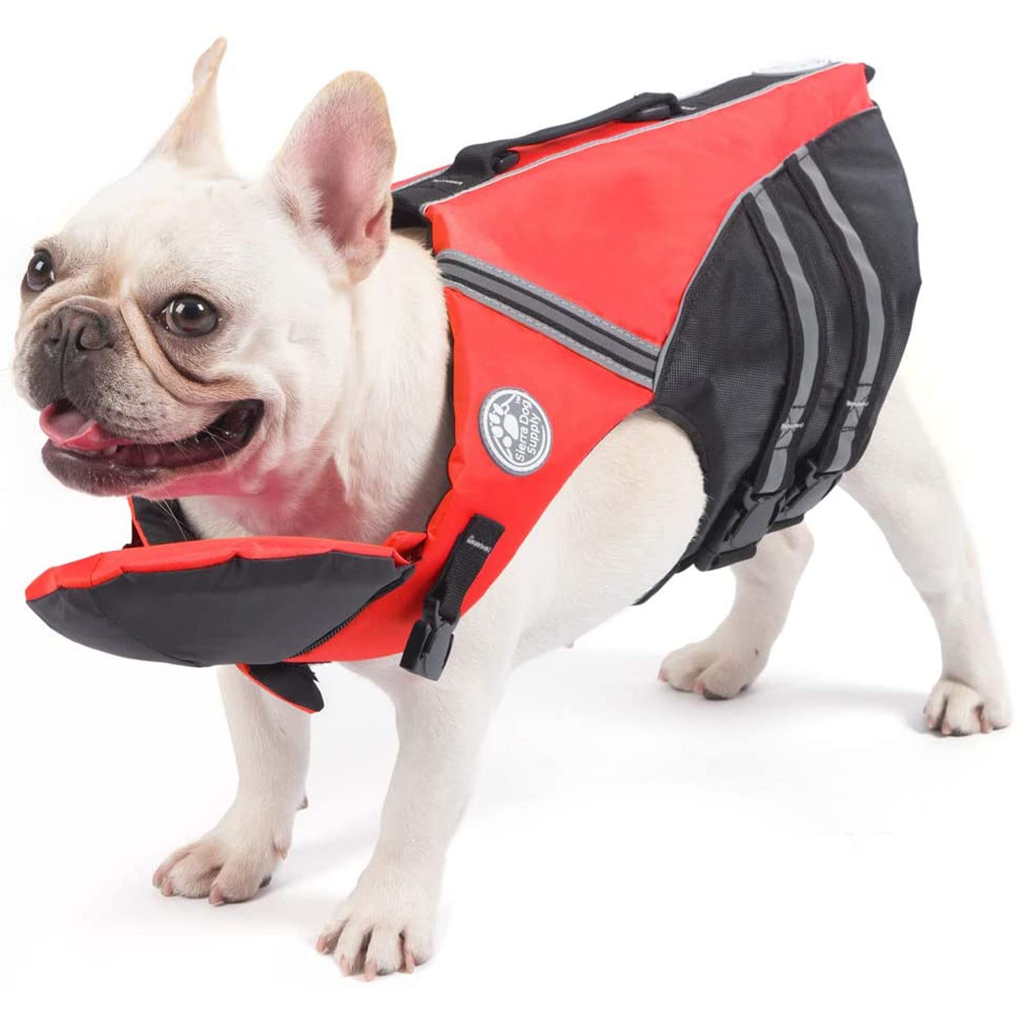 Petglad French Bulldog Life Jacket, Life Vest With Chin Float Rescue Handle For Corgi Pug, Adjustable High Visibility Flotation Swim Vest For Swimming Boating (Green)