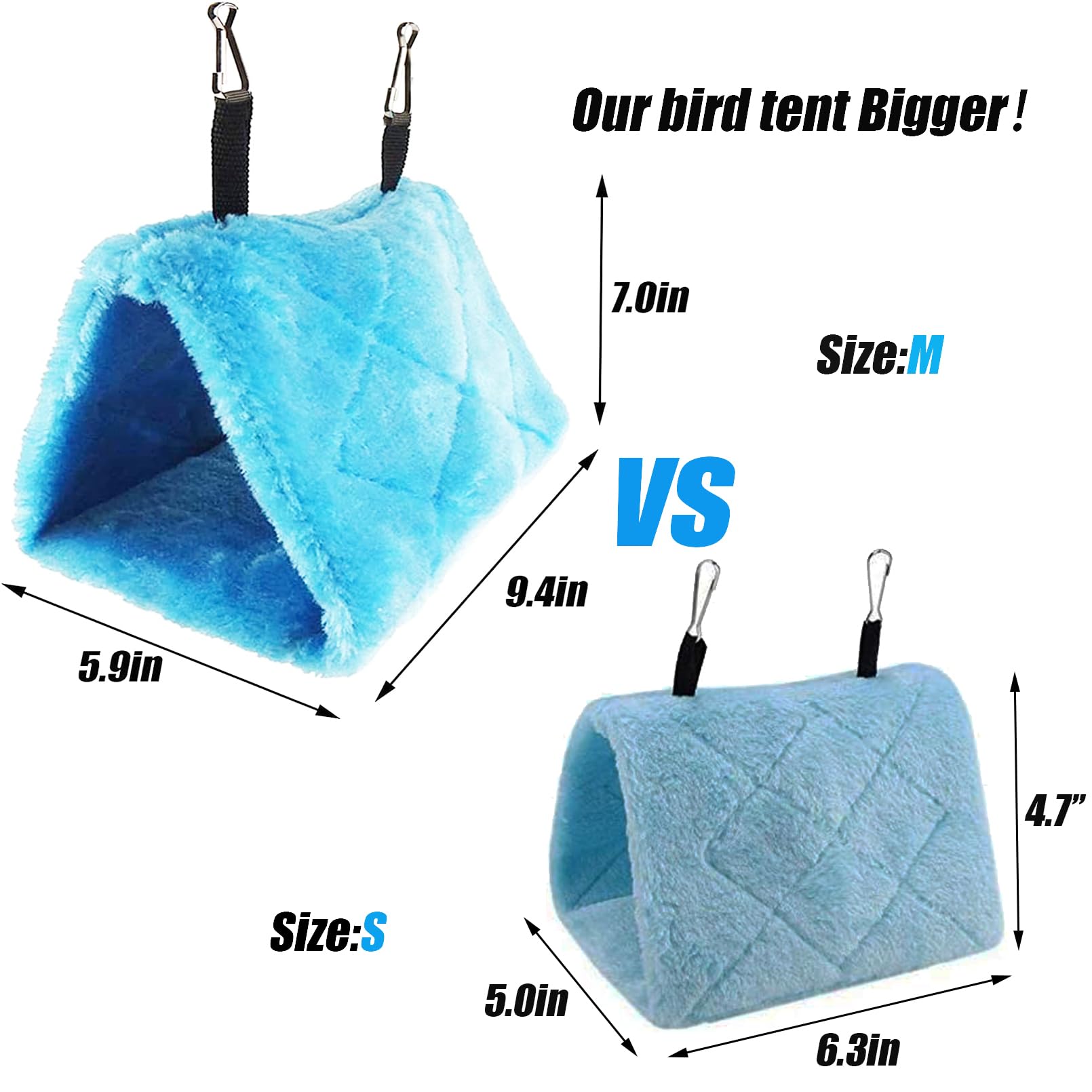 4Pcs Bird Tent Plush Hammock Warm Hut Hanging Parrot Nest For Cage Snuggle Sleeping Bed 9.4''X5.9''X7.0'' Hideaway Cave For Parakeet Cockatiels Cockatoo Lovebird