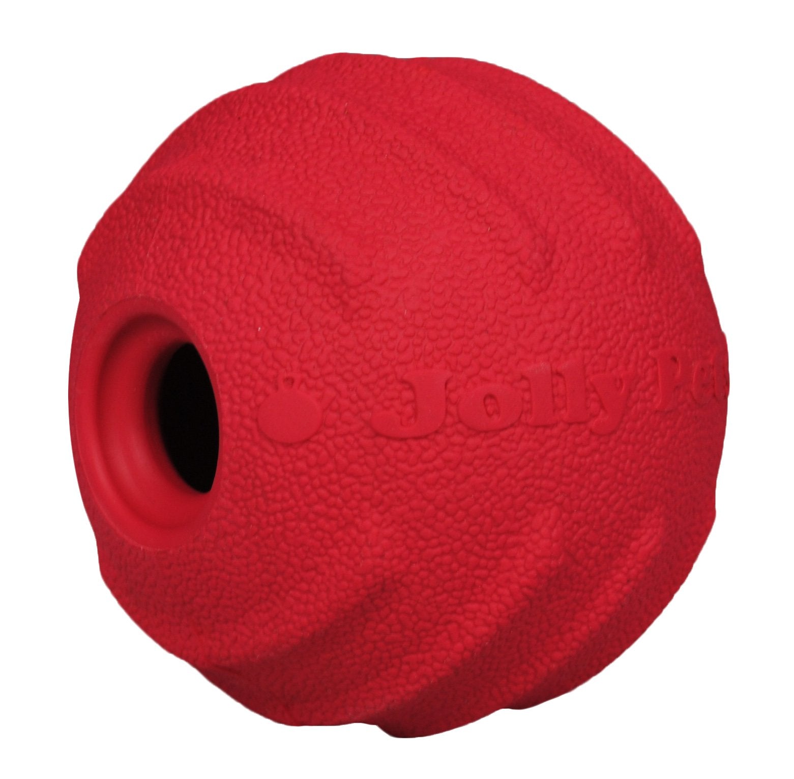 Jolly Pets Tuff Tosser Bouncing Ball Tog Toy/Treat Holder, 4 Inches, Red, All Breed Sizes