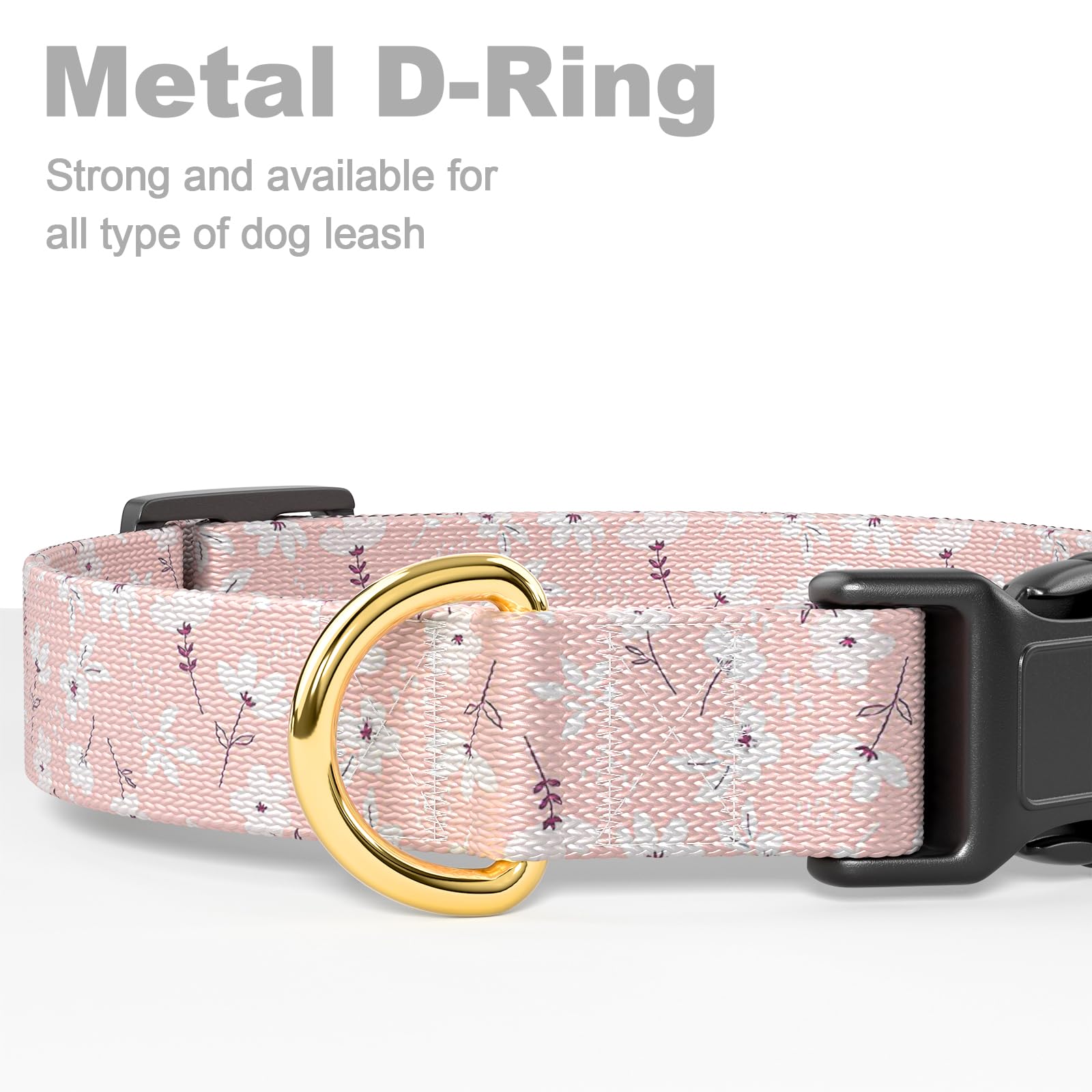 Rnivvi Dog Collar For Small Dogs, Cute Floral Heavy Duty Adjustable Puppy Collar With Quick Release Buckle For Girl & Female, Pe