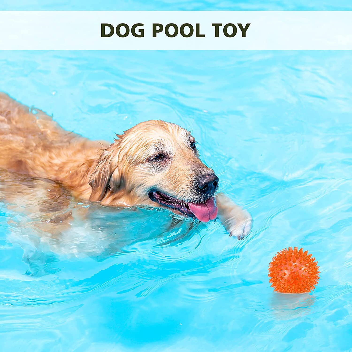 Petizer 6 Pack 3.5    Squeaky Dog Toy Balls, Floating Pool Balls, Spiky Dog Balls, Durable Interactive Fetch Toys For Puppy, Dog