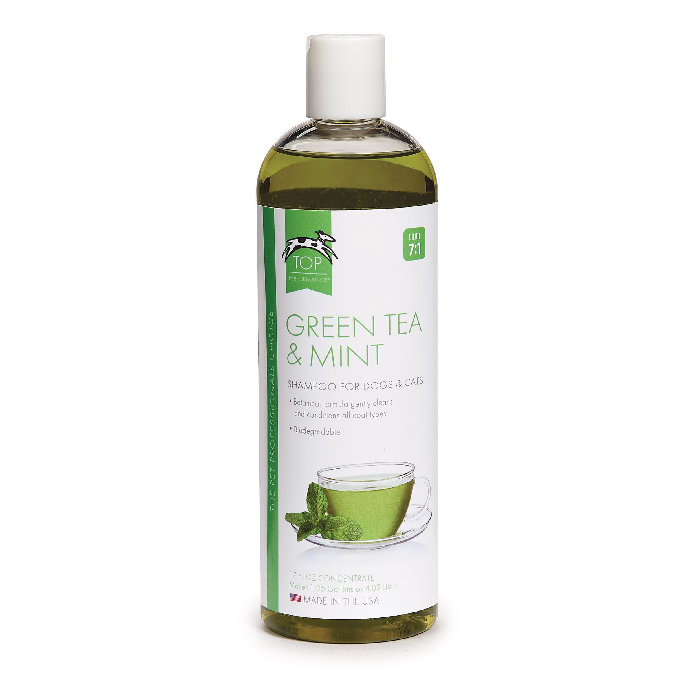 Top Performance Green Tea and Mint Shampoo for Puppies and Kittens - Natural Shampoo to Safely Bathe Young Pets, 17 Oz.