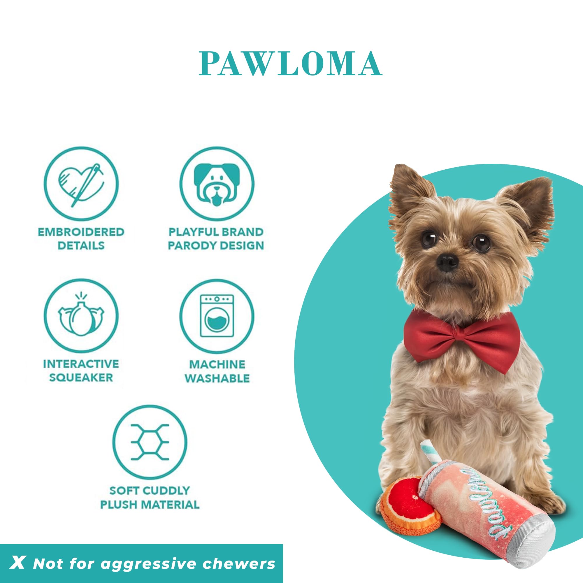 Haute Diggity Dog Pawloma, Plush Designer Dog Toys With Interactive Squeaker, Stimulating Pet Enrichment, Machine-Washable & Saf