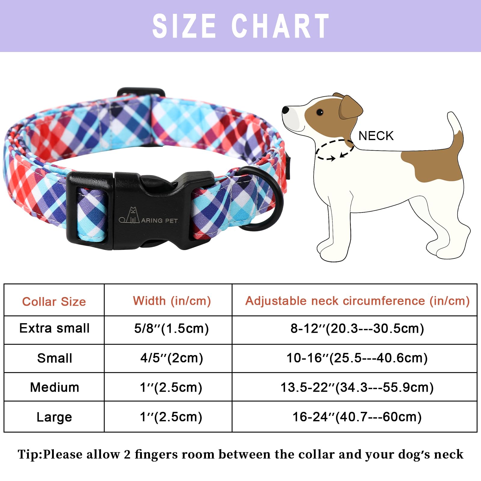 Aring Pet Plaid Dog Collar-Cute Dog Collar For Small Dogs, Adjustable Cotton Pet Collars Puppy Collar For Small Medium Large Boy