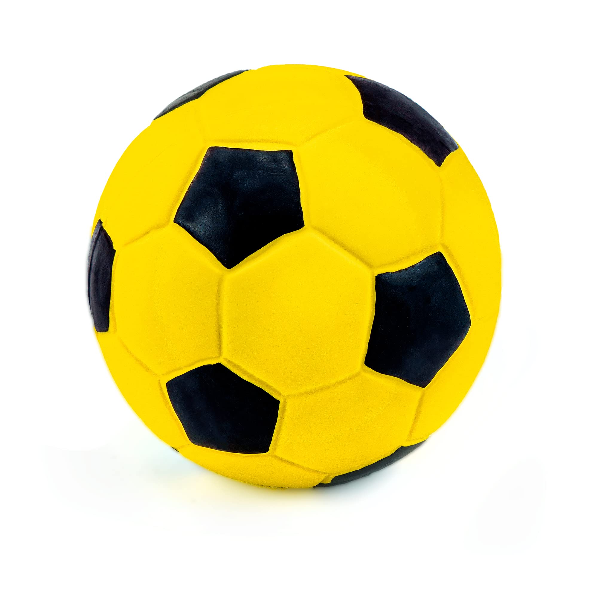CHIWAVA 3PCS Dog Toy Footballs - 2.7" Chew & Fetch Balls for Medium Dogs, Natural Rubber, Yellow/Red/Purple