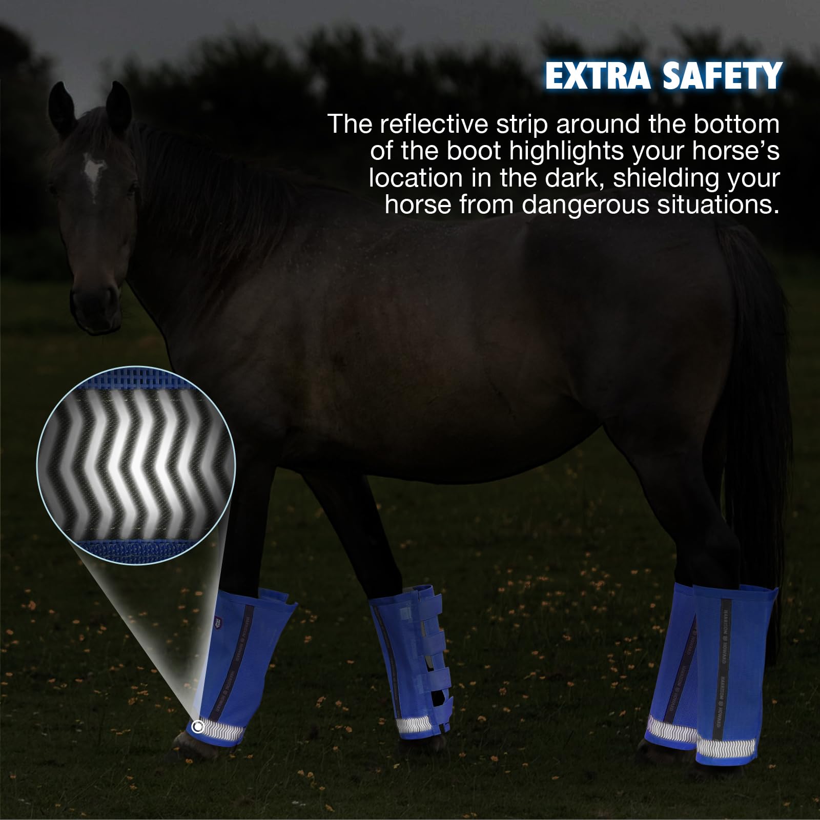 Harrison Howard Loose-Fitting Horse Fly Boots Uv-Protective Breathable Fine Mesh Leggins Comfortable Fly Boots With Reflective S