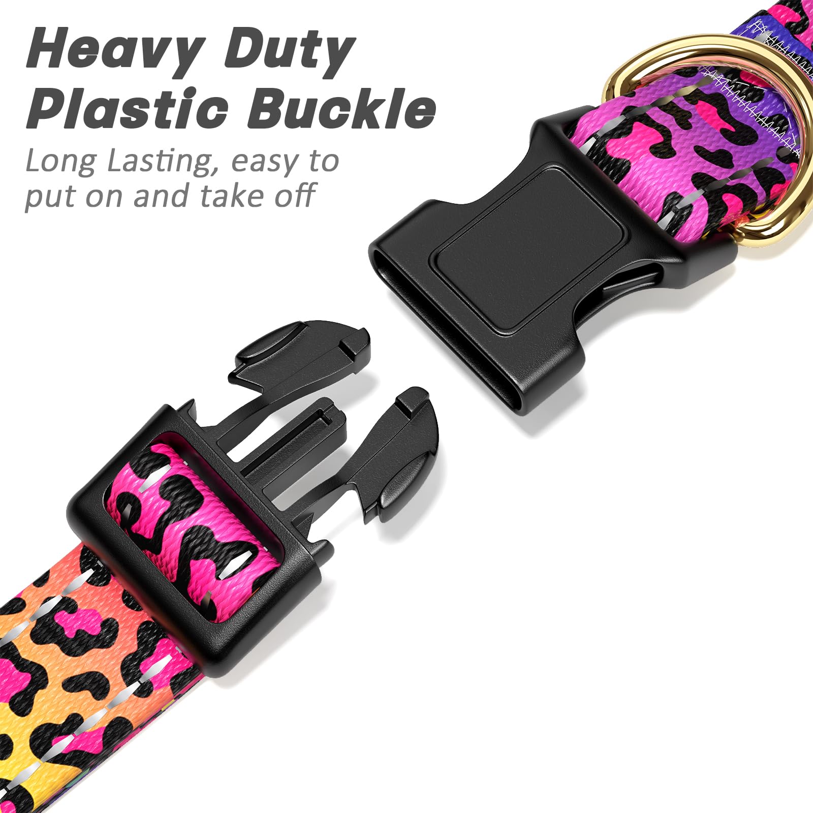 Tmoodel Reflective Dog Collar For Extra Small Dogs Cats, Cute Leopard Style Adjustable Heavy-Duty Nylon Puppy Collar For Boy And