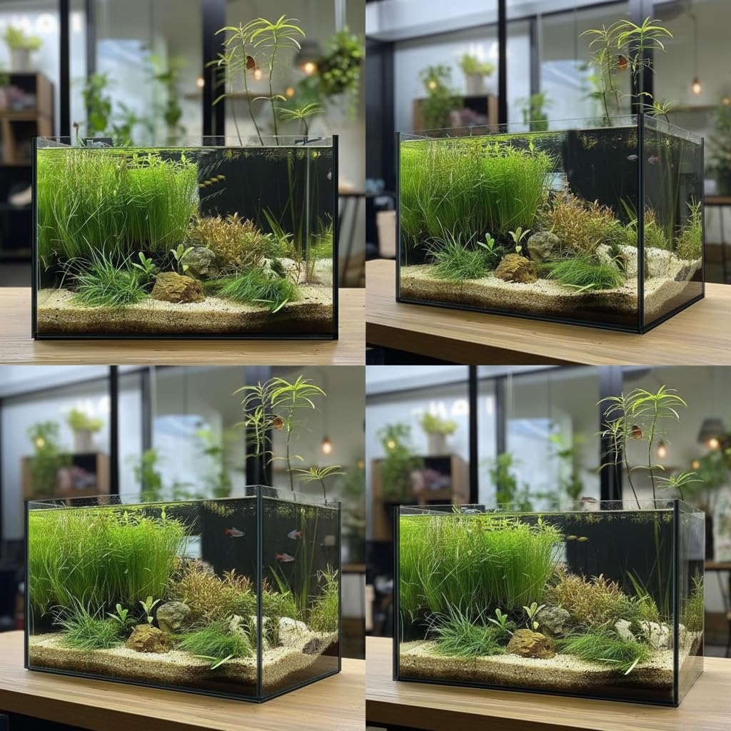 3 Gallon Glass Fish Tank Cube, Small Aquarium Fish Bowl for Betta Goldfish Snails Shrimp Aquatic Planting, Easy to Maintain Ultr