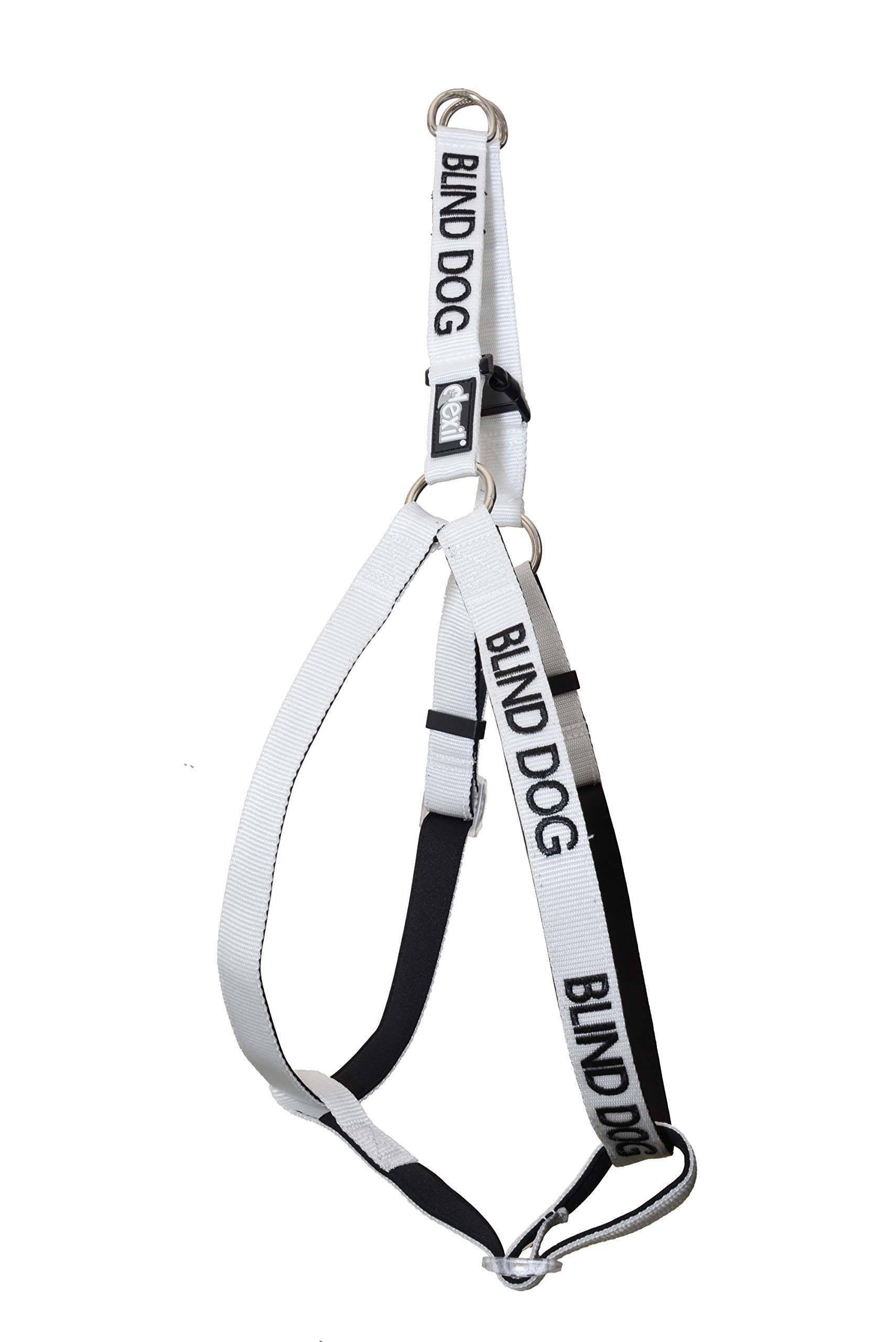 Dexil Limited Blind Dog White Color Coded Alert Warning L XL Non-Pull Dog Harness Prevents Accidents by Warning Others of Your D