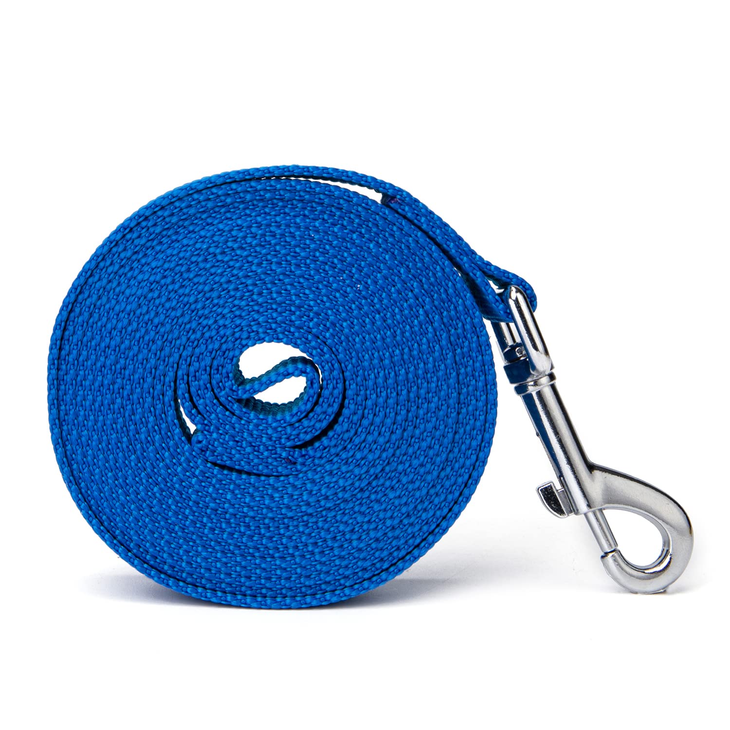 Siumouhoi Strong Durable Nylon Dog Training Leash, 1 Inch Wide Traction Rope, 6 Ft 10Ft 15Ft Long, For Small And Medium Dog (Blue, 15 Feet)