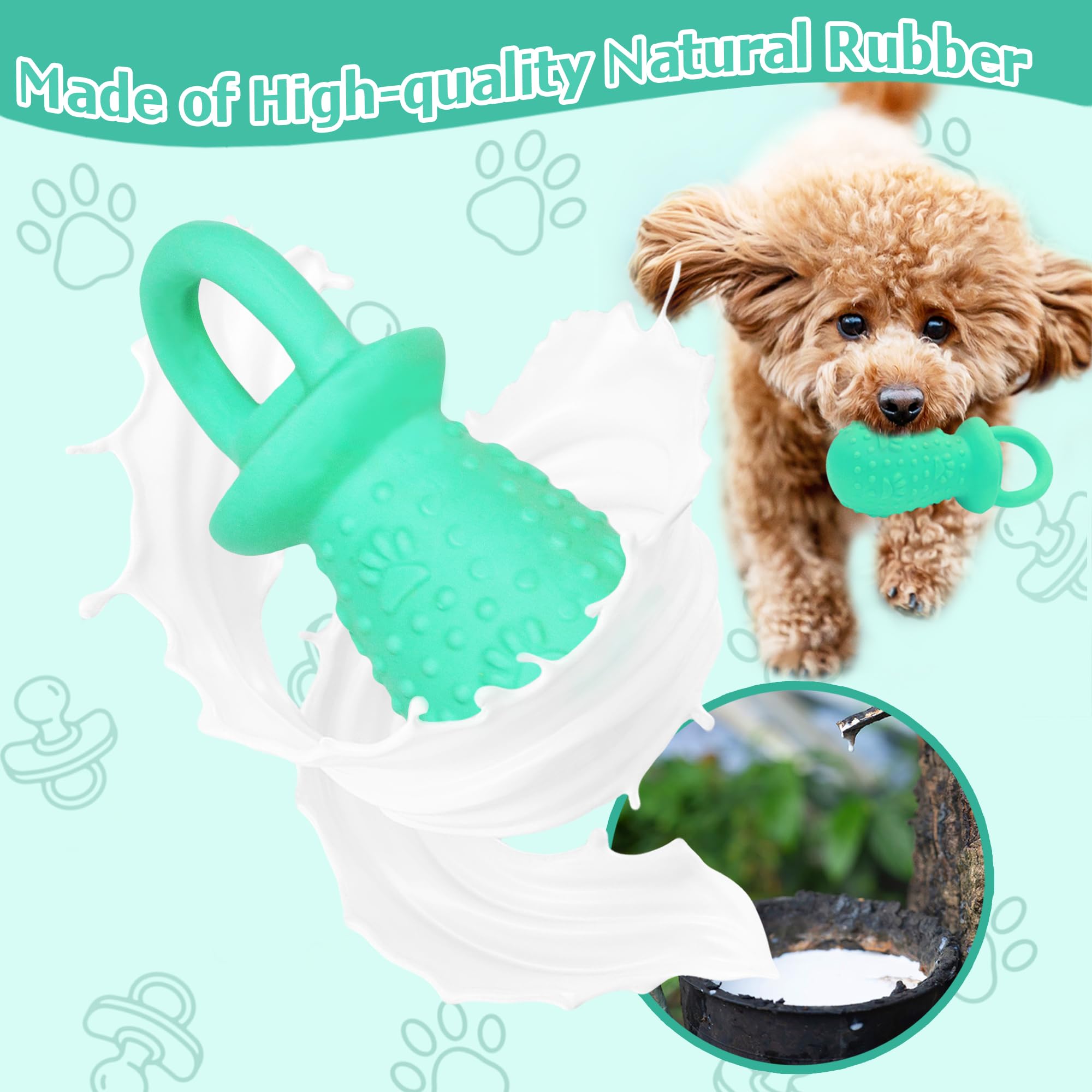 Llspet Latex Chew Dog Toys, Novelty Squeaky Pacifier Dog Toys, 5.2' Durable Pacifier Dog Chew Toys For Small And Medium Dogs(Bl