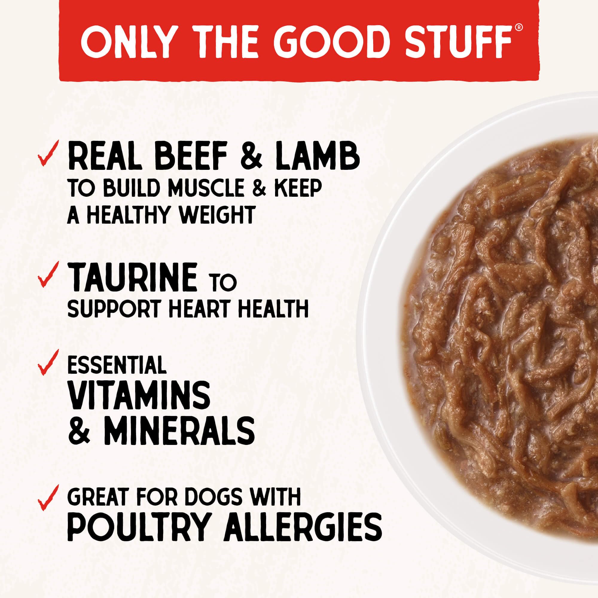 Stella & Chewys Stellas Shredrs Grass Fed Beef & Lamb Recipe in Broth, 2.8 oz Pouches (Pack of 12)