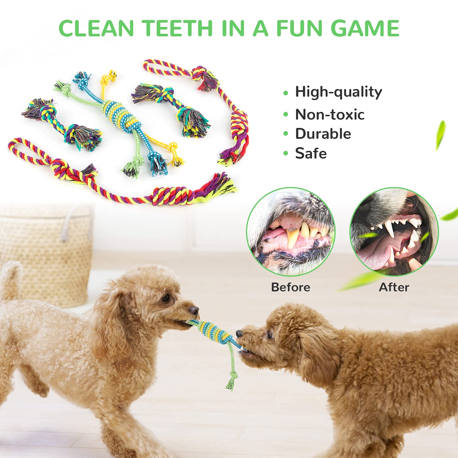 12 Pack Dog Squeaky Toys For Teething Cute Stuffed Plush Bundle Natural Cotton Puppy Rope/ Dog Chew Toys For Puppies Pet Toys For Small Dogs