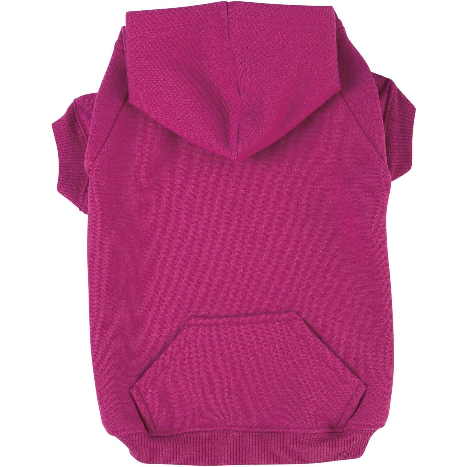Zack & Zoey Basic Hoodie For Dogs, 16' Medium, Raspberry Sorbet