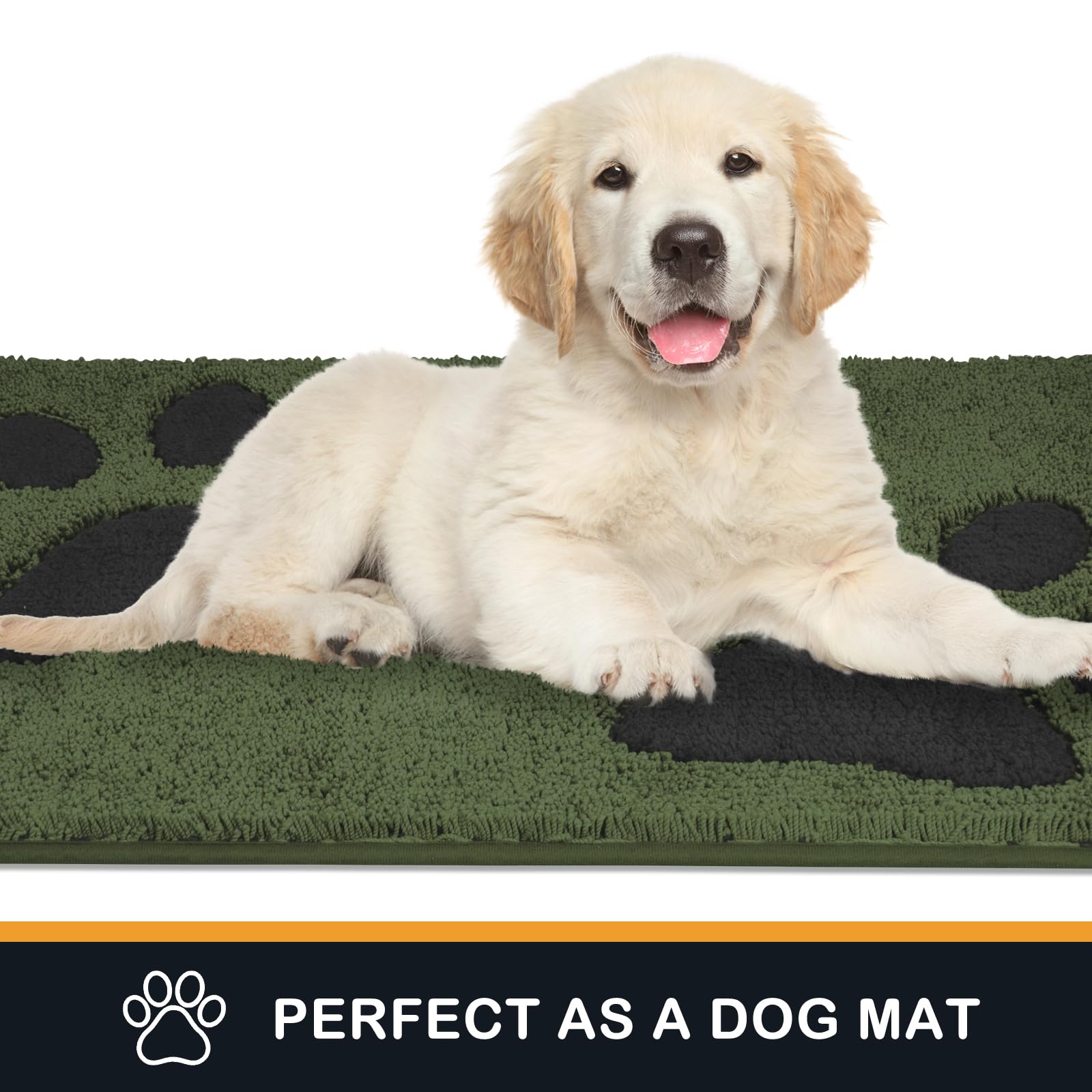 Purrugs Dirt Trapper Door Mat 20'' X 31.5'', Non-Skid/Slip Machine Washable Microfiber Entryway Rug, Dog Doormat, Super Absorben