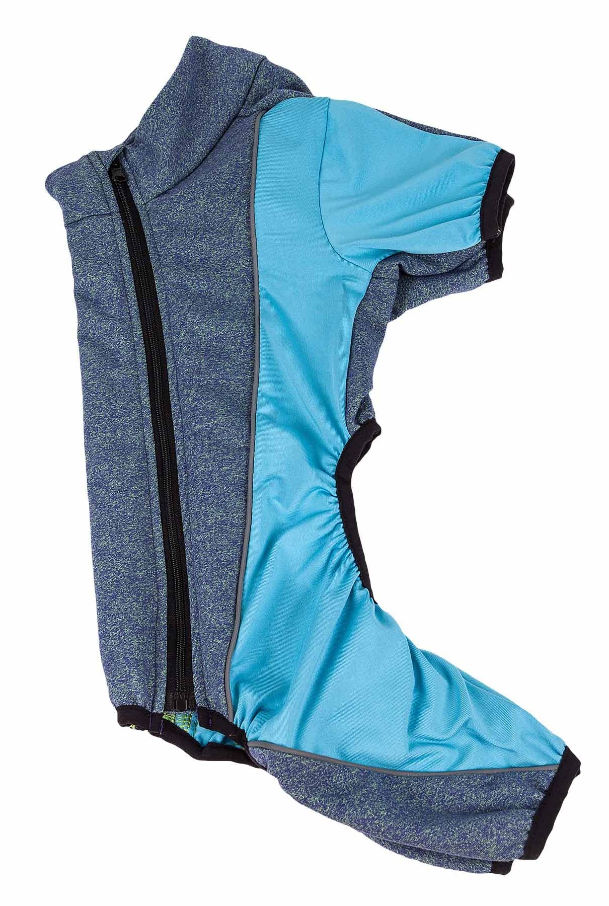Pet Life Active 'Chase Pacer' Heathered Performance 4-Way Stretch Two-Toned Full Body Warm Up(D0102H70Wfv.)