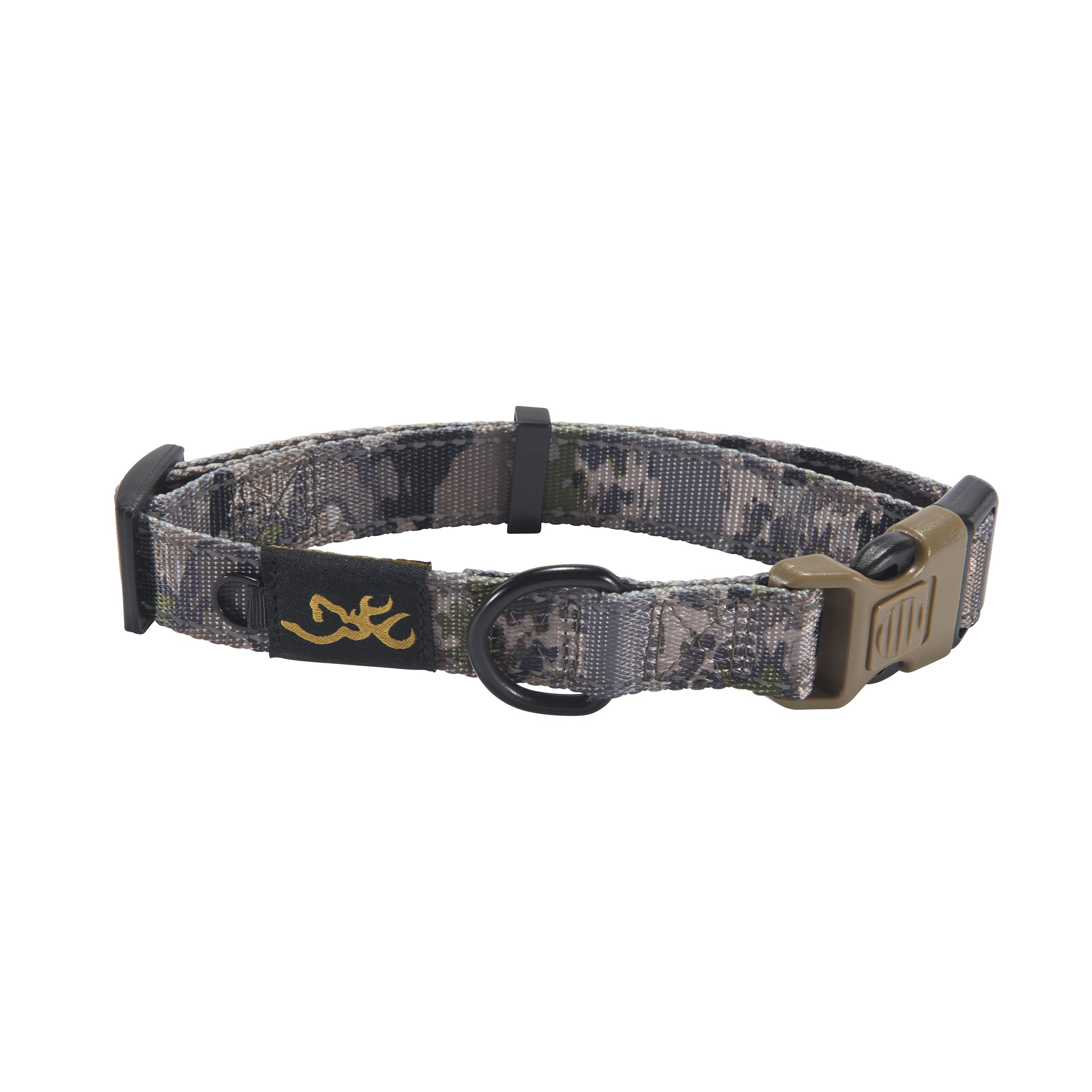 Browning Classic Preformance Webbing Pet Collar, Fully Adjustable, Available In Solid Colors And Camo Patterns, Ovix Camo, Mediu