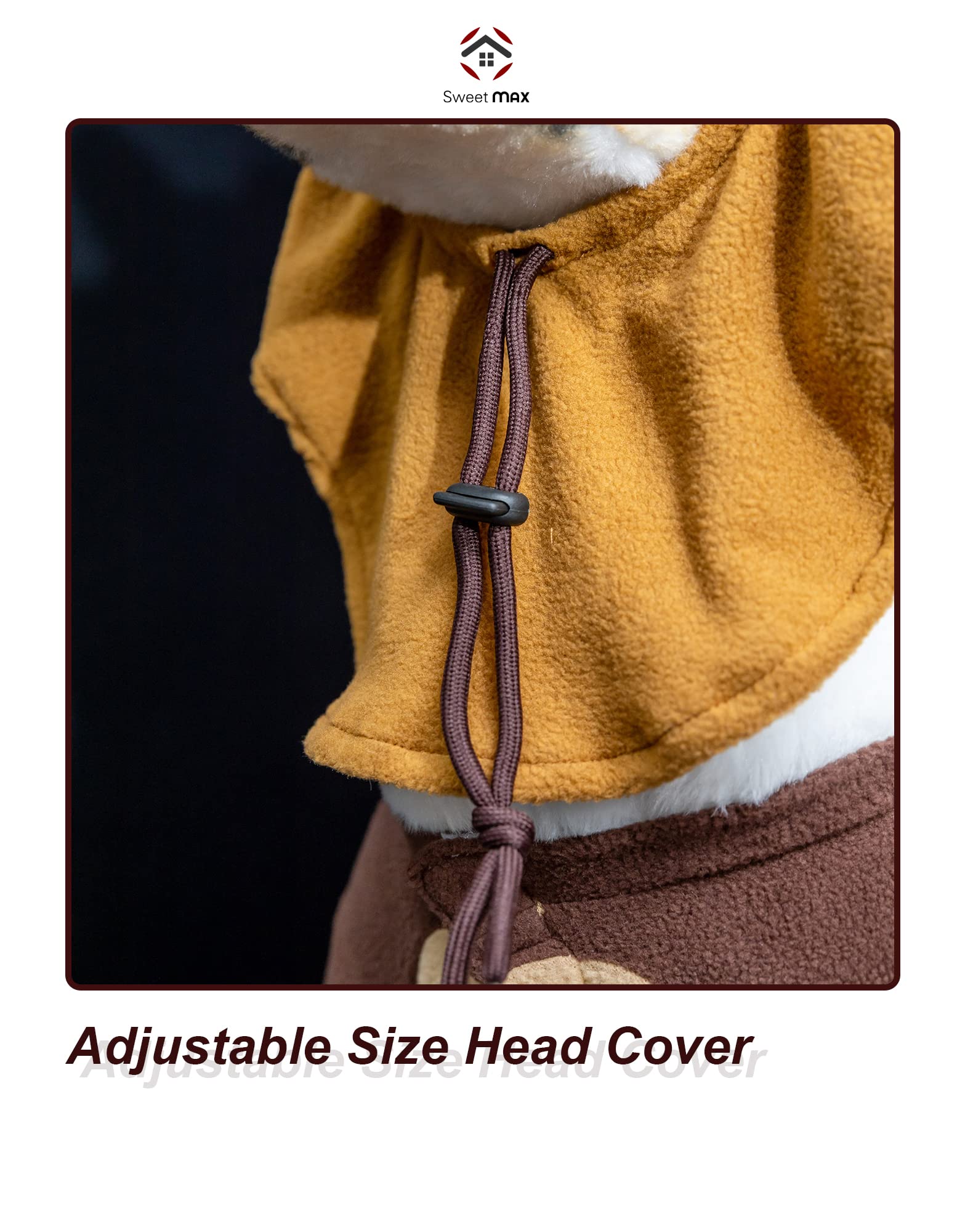 Bear Pet Costume Ears Hat Sweater Furry Clothes Cute Halloween Cosplay Costumes For Small Medium Large Dogs Cats (Medium)