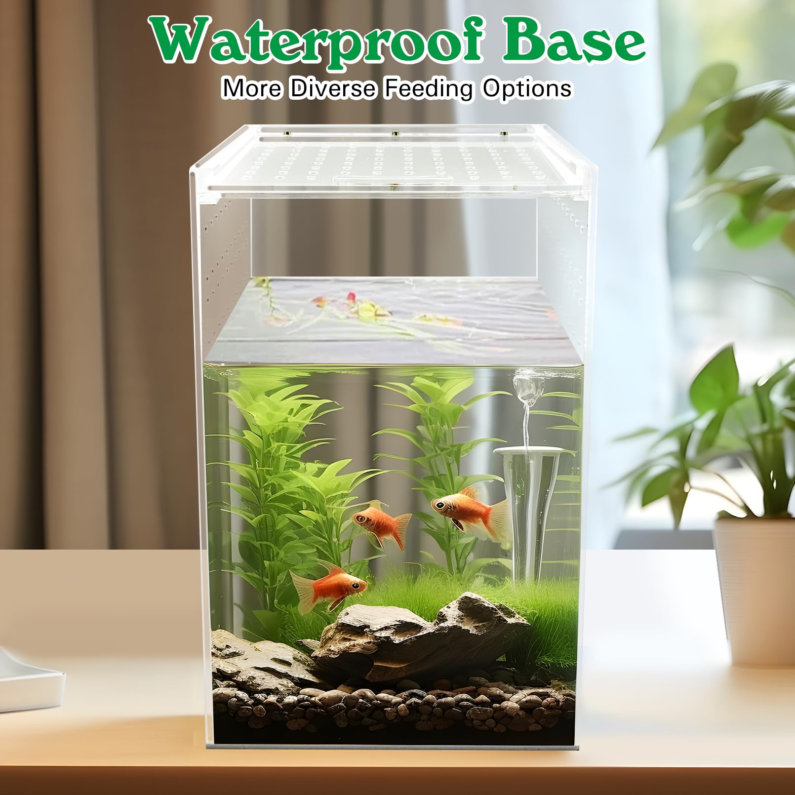 Apatal Reptile Terrarium Enclosure 6'X6'X10' Tall Acrylic Tarantula Breeding Box Magnetic Hermit Crab Habitat Vertical Tank T