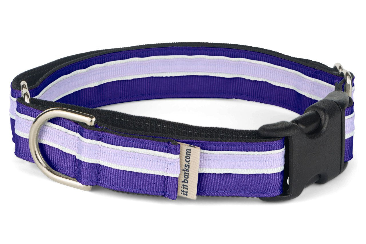 If It Barks 1' Martingale Collar With Quick Snap Release Buckle, Adjustable, Usa Made, Large, Grape Crush