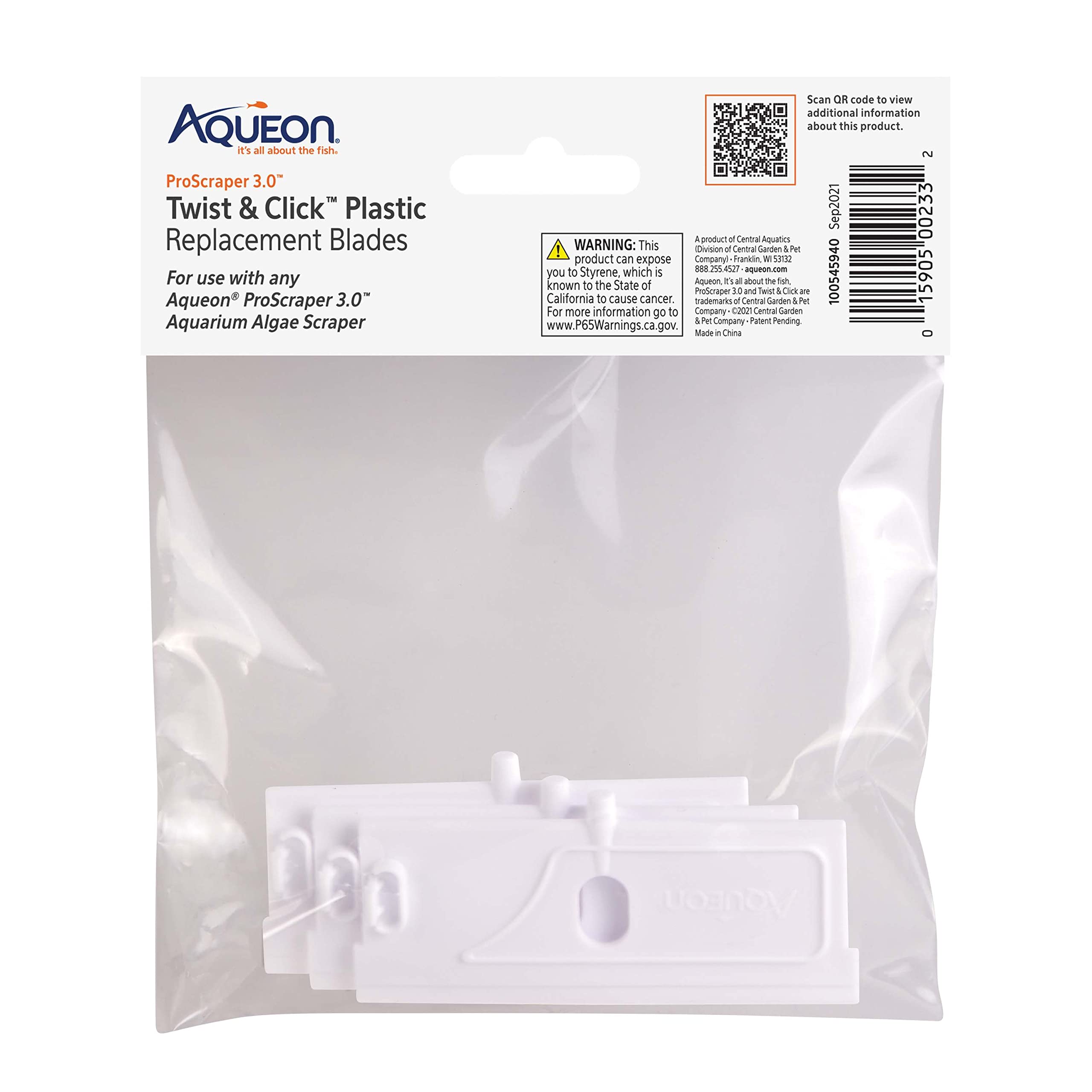 Aqueon Proscraper 3.0A Twist & Clicka Plastic Replacement Blades 3 Pack