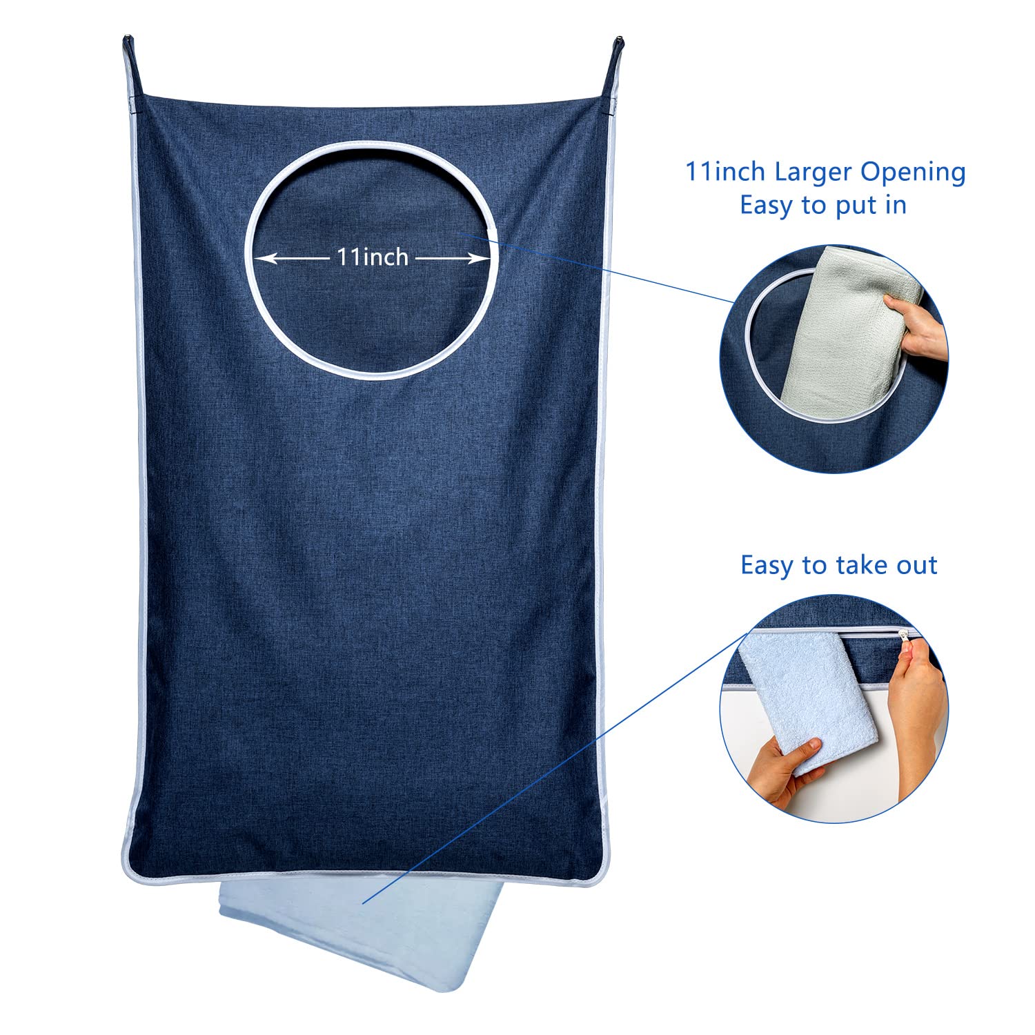 Keepjoy Xl Hanging Laundry Hamper Bag, Hanging Hamper With 2 Strong Hooks For Dirty Clothes Door Hanging Laundry Bag Large Size