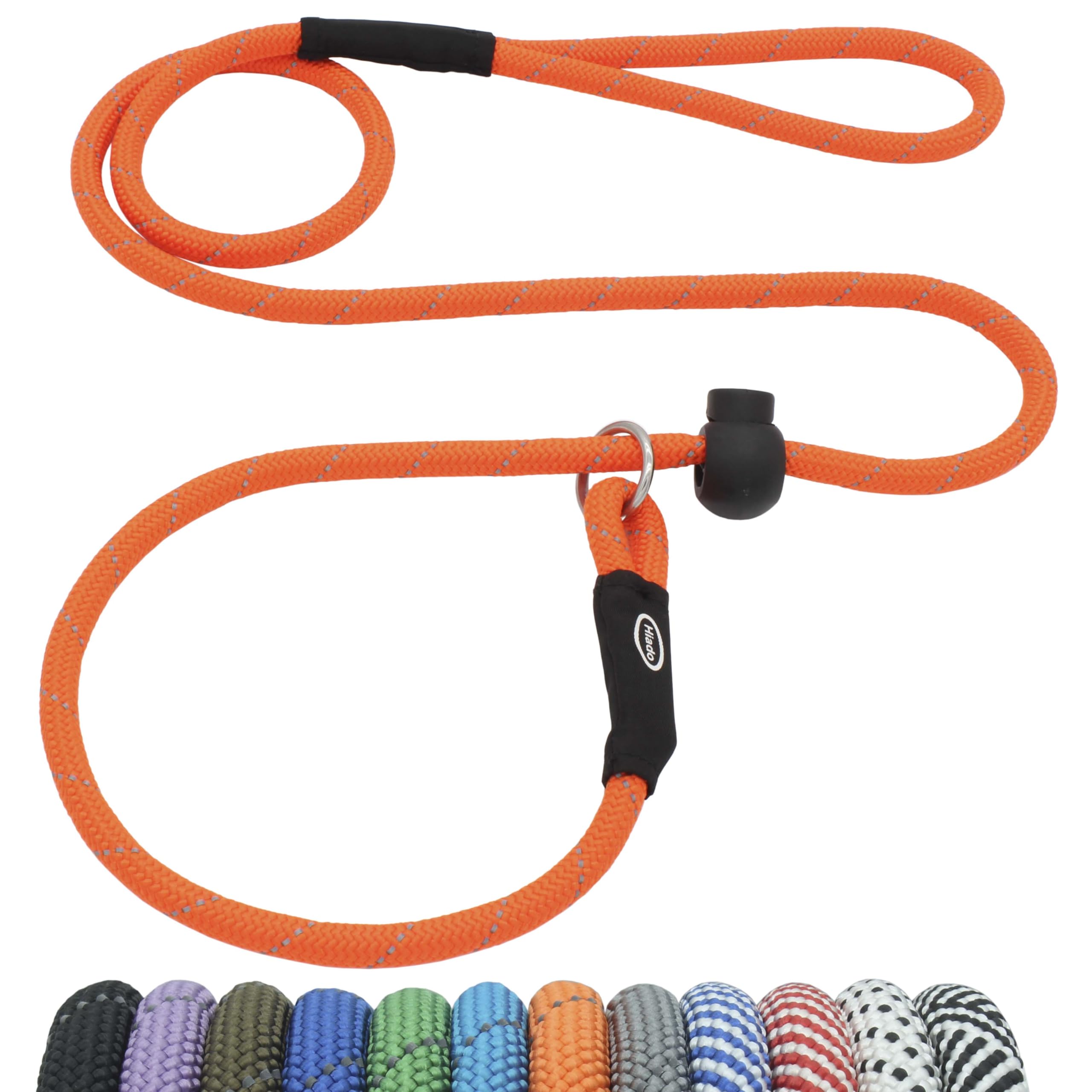 Hiado Slip Lead Dog Leash Reflective With Stopper Loop Rope Training No Pull For Small Medium Large Dogs 4Ft Orange
