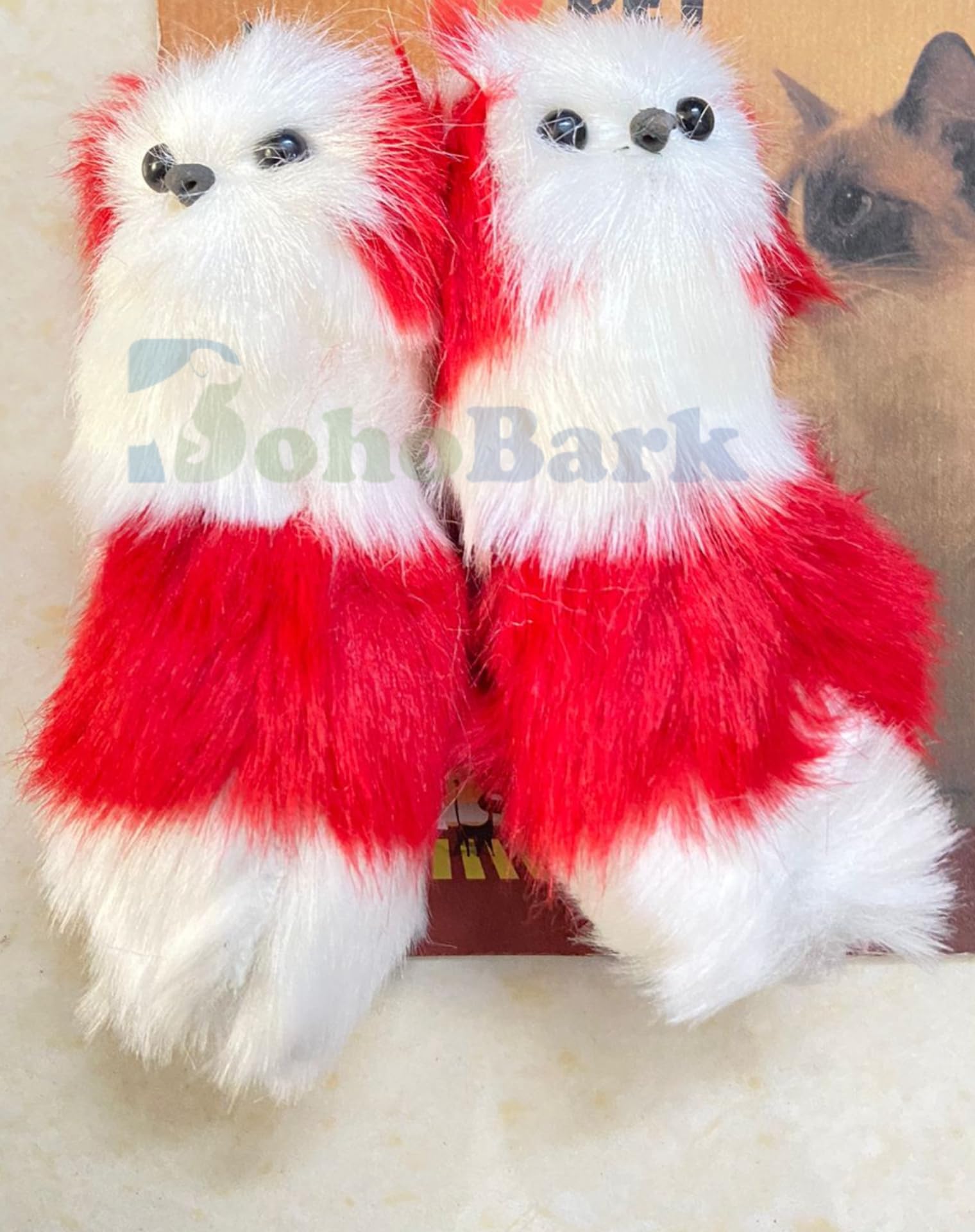Bohobark Catnip Cat Toy Plush Mouse Cat Toy Lifelike Fat Cat Plush Simulation Realistic Mouse Toy (Pack Of 2 Pcs,Red, Fur Type M