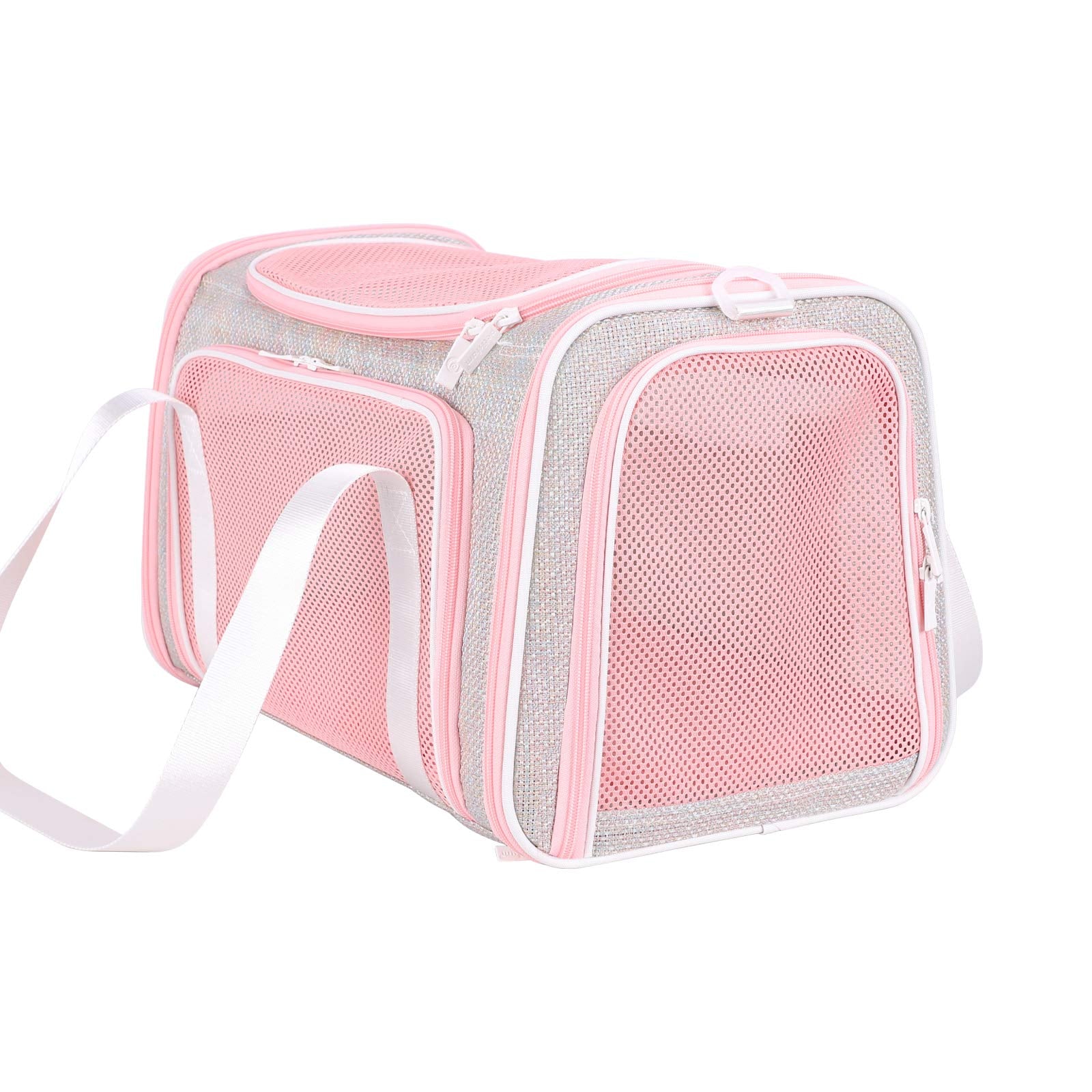 Petisfam Soft Cute Travel Pet Carrier Bag For Medium Cats, Kitty And Puppy, Fantasy Pink, M