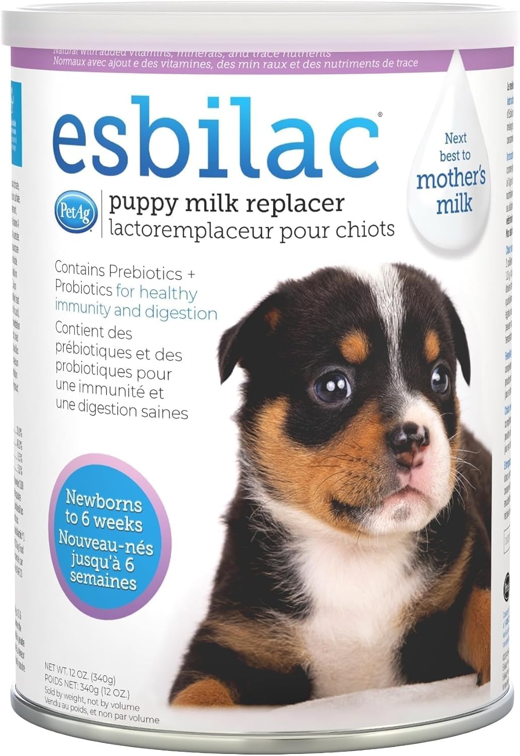Pet-Ag Esbilac Puppy Milk Replacer Powder - 12 oz - Powdered Puppy Formula with Prebiotics, Probiotics & Vitamins for Puppies Ne