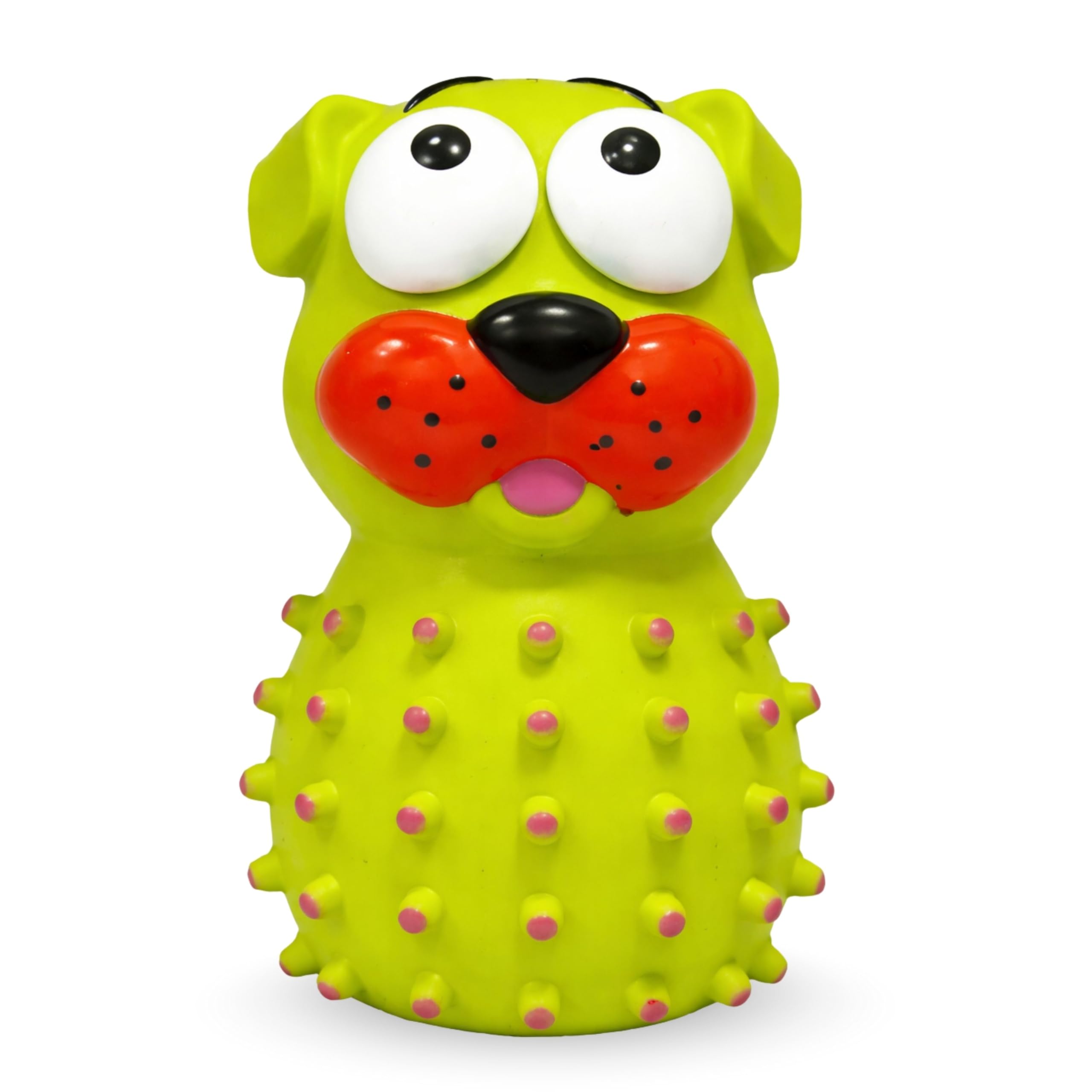 Foodie Puppies Interactive Rubber Squeaky Dog Toy  15 Cm (Big Eyes  Doggy) | Soft, Durable Textured Chew Toy For Teething Pupp
