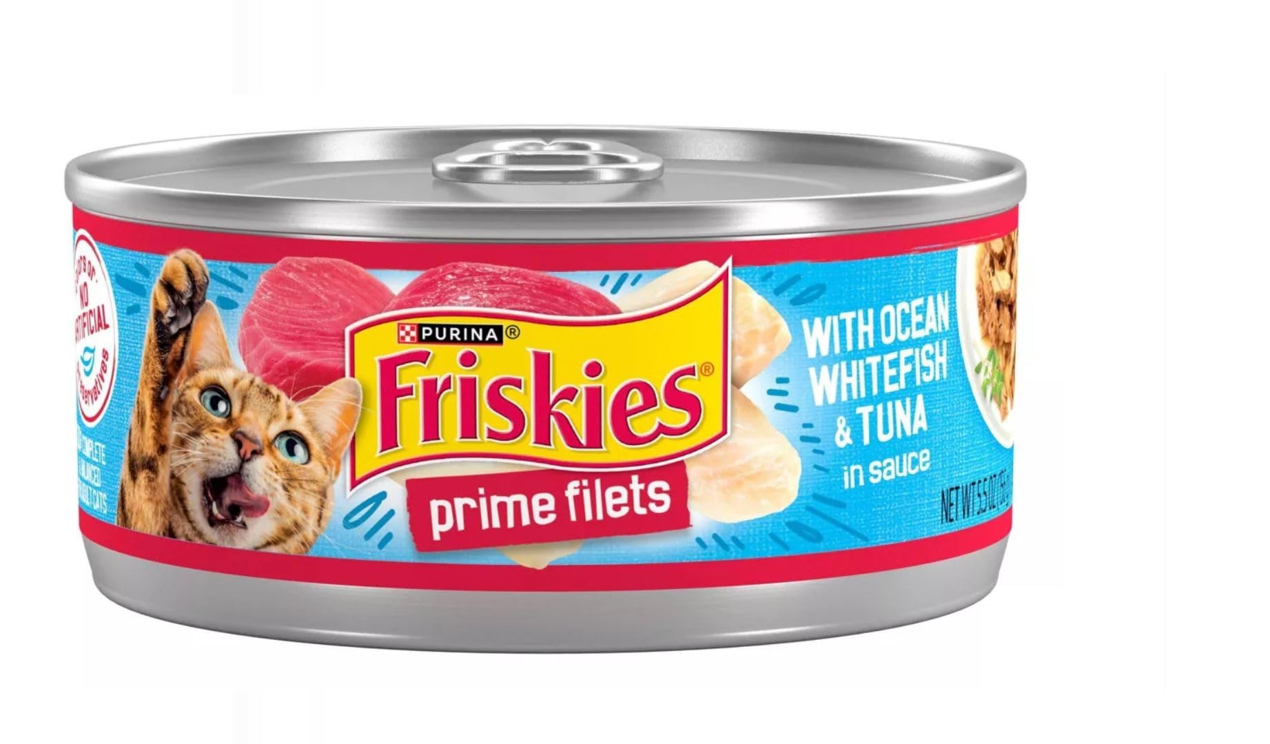 Friskies Prime Filets Ocean Whitefish & Tuna In Sauce Wet Cat Food, 5.5 Oz