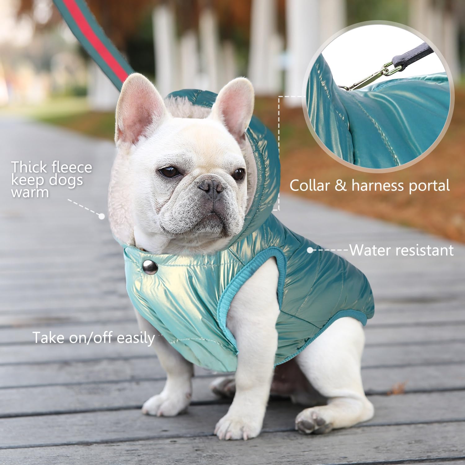 Fleece Hoodie, Windproof Waterproof Coat, Winter Warm Jacket For Dogs - Cold Weather Pet Apparel Clothes Vest For Small Medium L