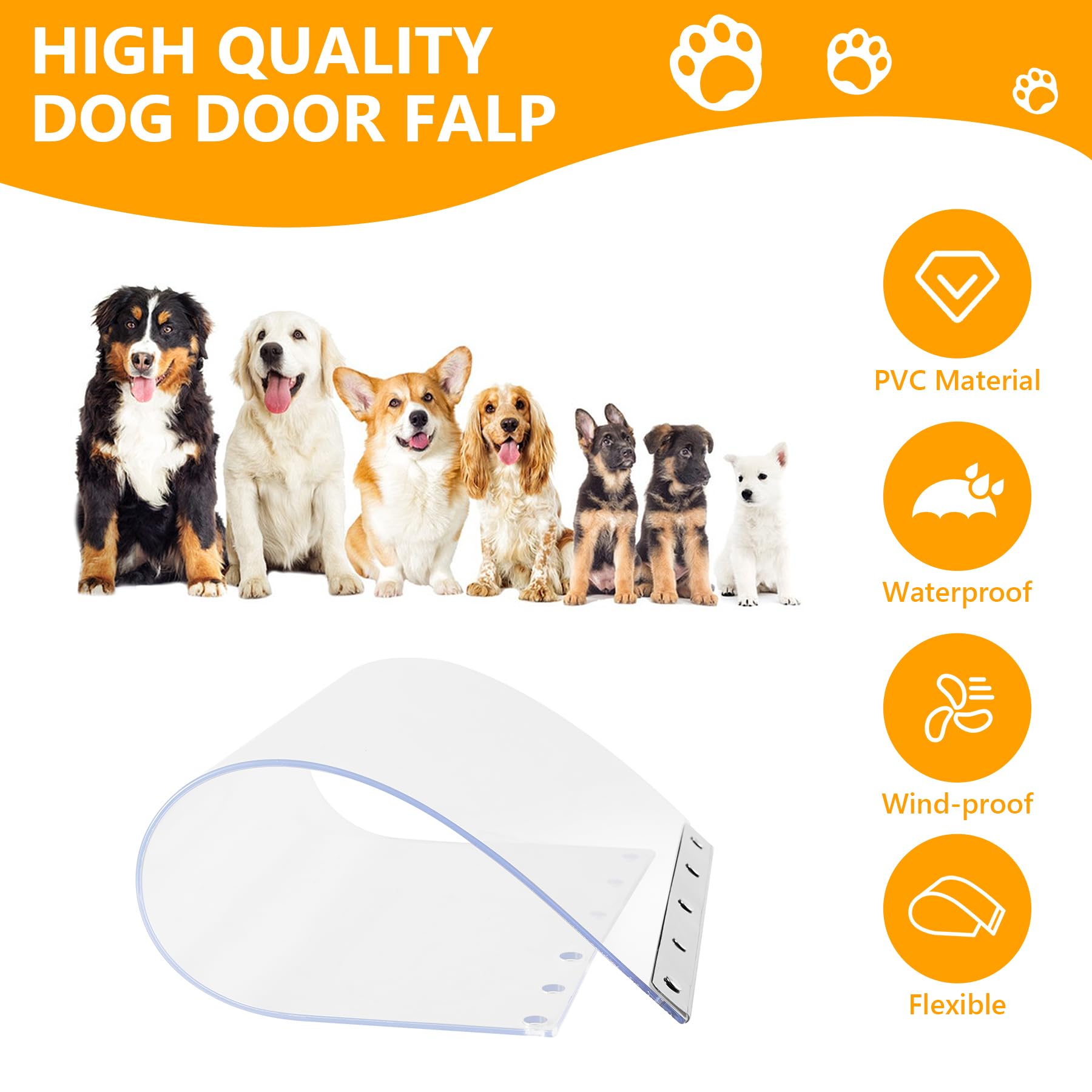 Replacement Doggy Door Flap Compatible With Xxl Large Dog Door, 24'' X 15'' Clear Dog Door Replacement Flap Pet Door Replacement