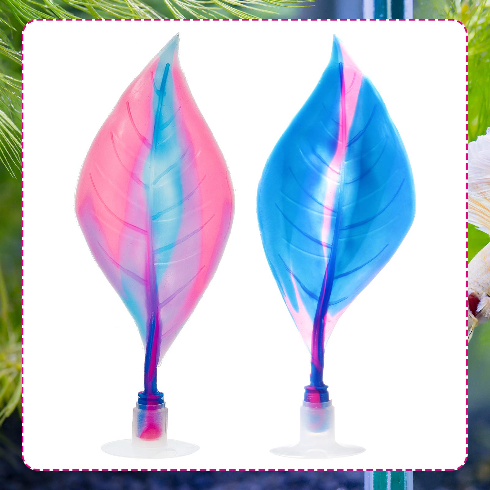 Willbond 2 Pieces Silicone Betta Bed Leaf Hammock For Betta Fish, Betta Fish Bed, Practical Resting Spot, No Bpa, Comfortable An