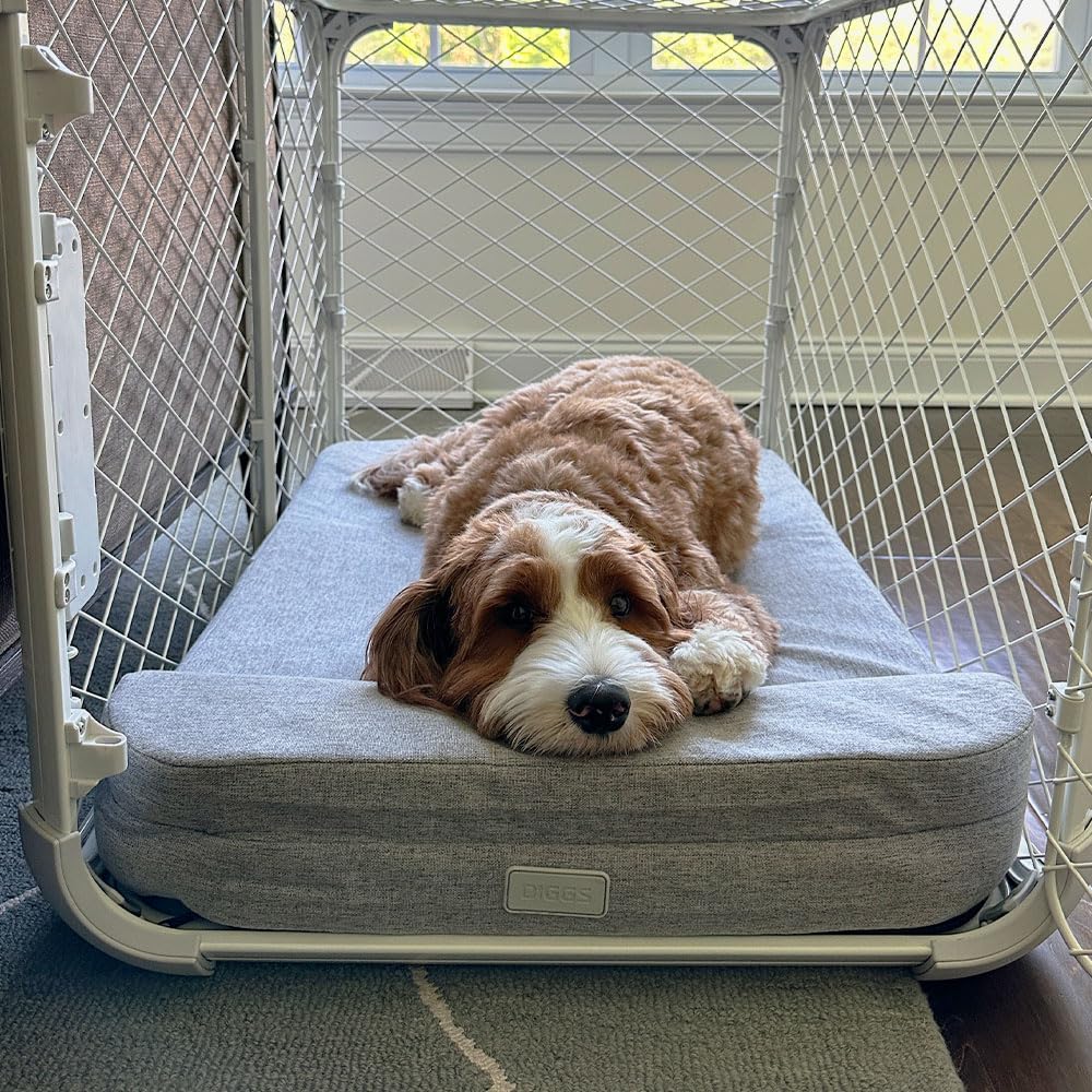 Diggs Bolstr Orthopedic Dog Bed With Headrest - Dog Crate Bed For Evolv Crate & Other Standard Pet Kennels - Durable & Comfortab