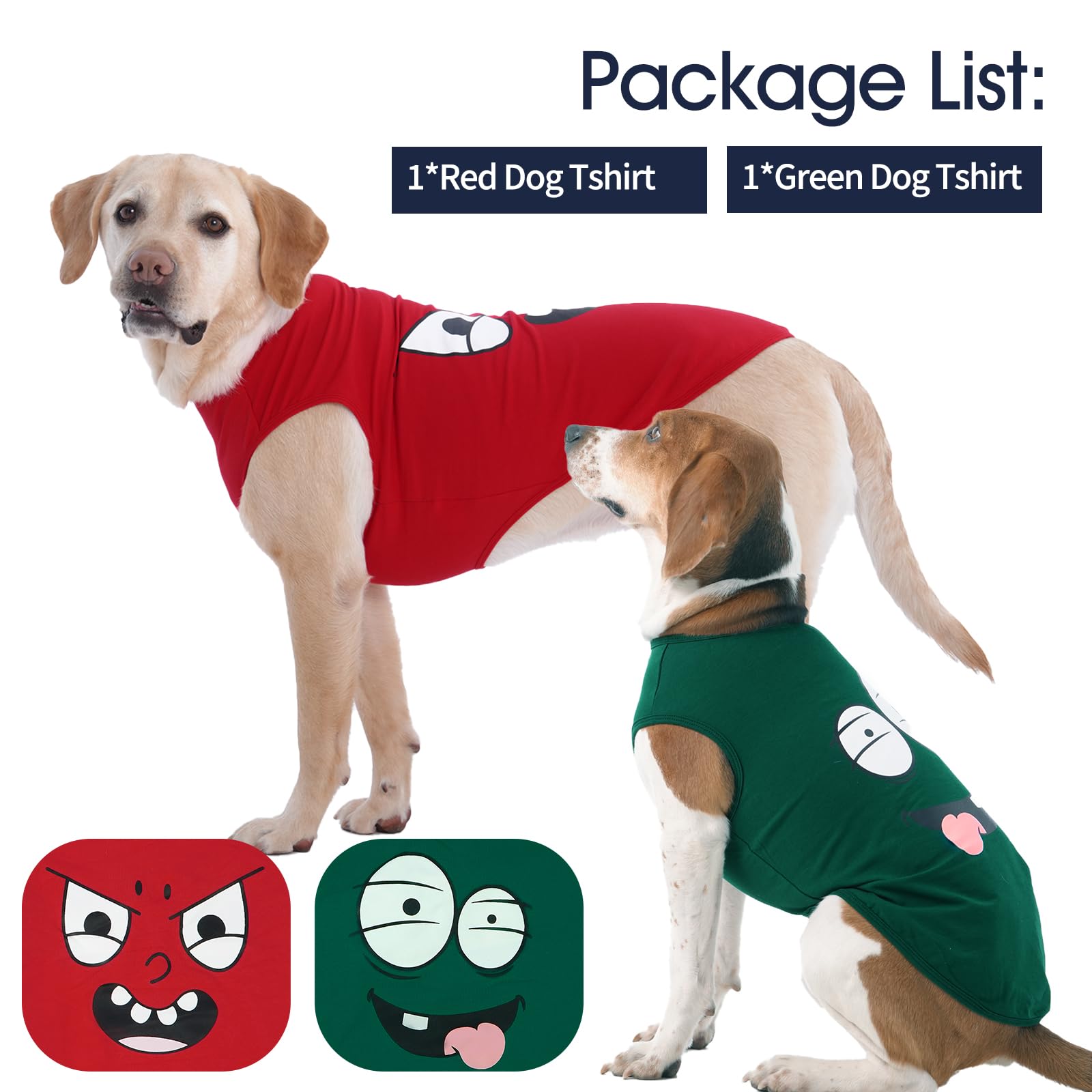 Iecoii 2 Pack Pet Tank Top Tee Sleeveless| X-Large |Summer Dog Clothes Apparel,Pet Funny Costume Doggy T-Shirts Clothing For Med