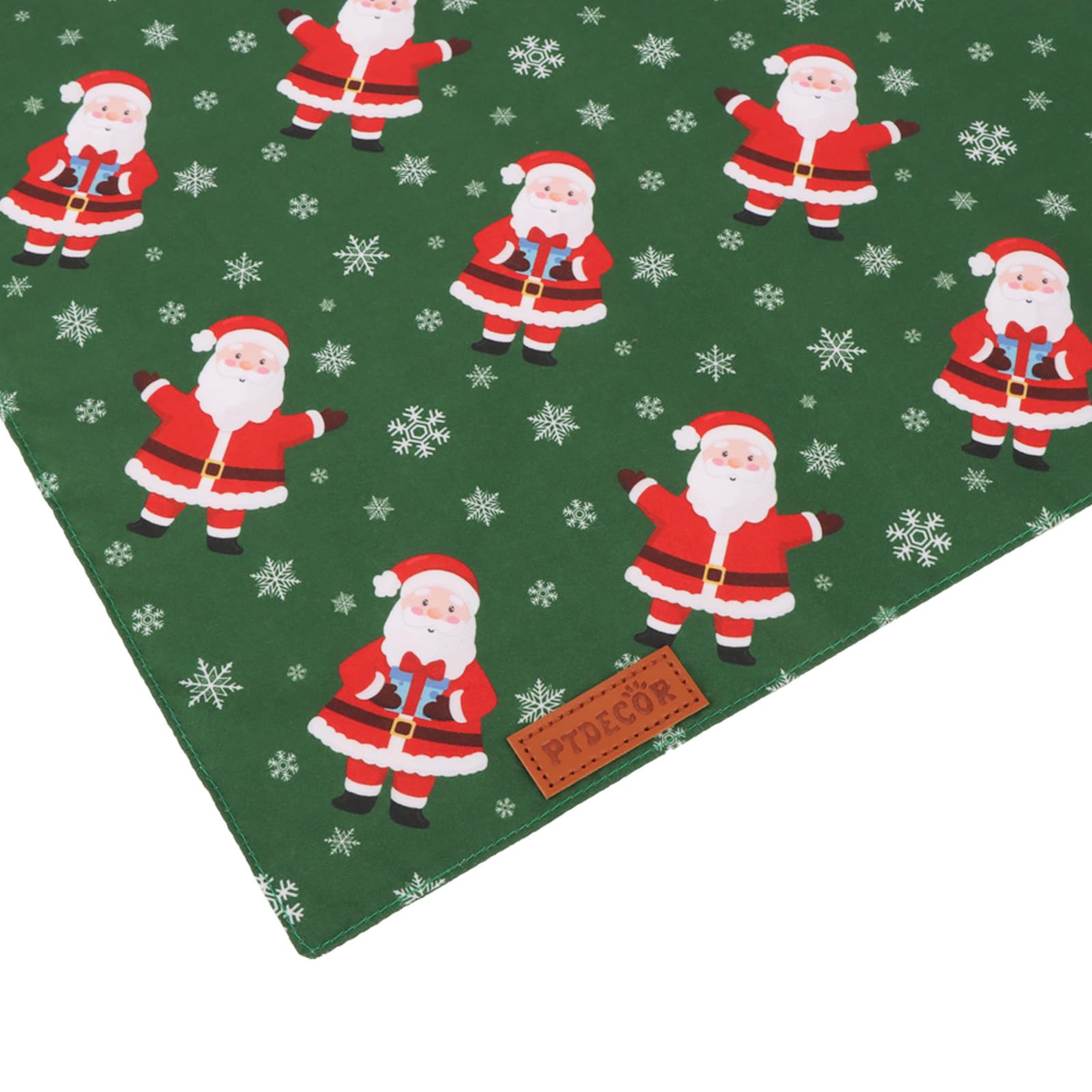 Ptdecor Christmas Dog Bandana, Xmas Hoho Santa Design Reversible Holiday Dog Scarf, Triangle Christmas Bandanas For Small Pets (