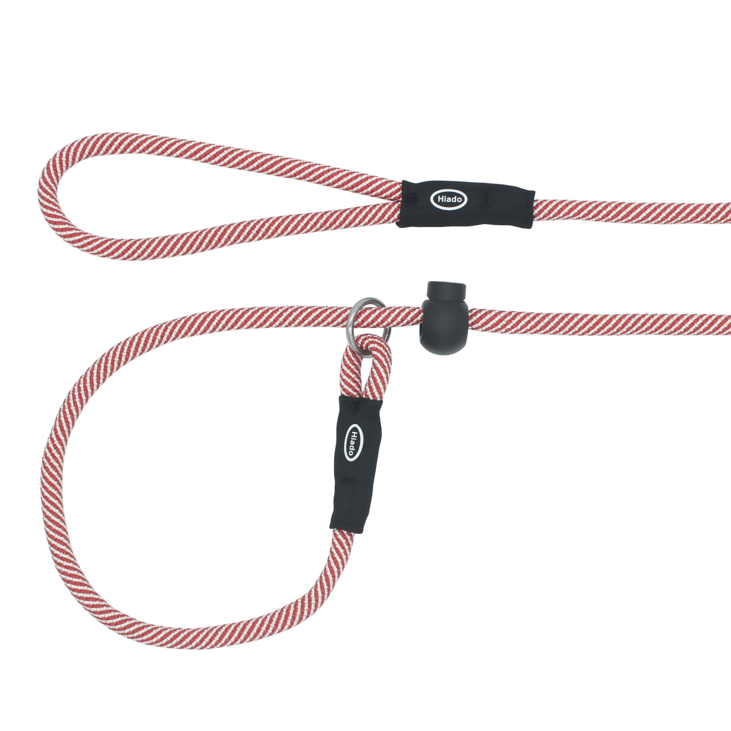Hiado Slip Lead Dog Leash With Stopper Loop Rope Training No Pull For Small Medium Large Dogs 5Ft Red White