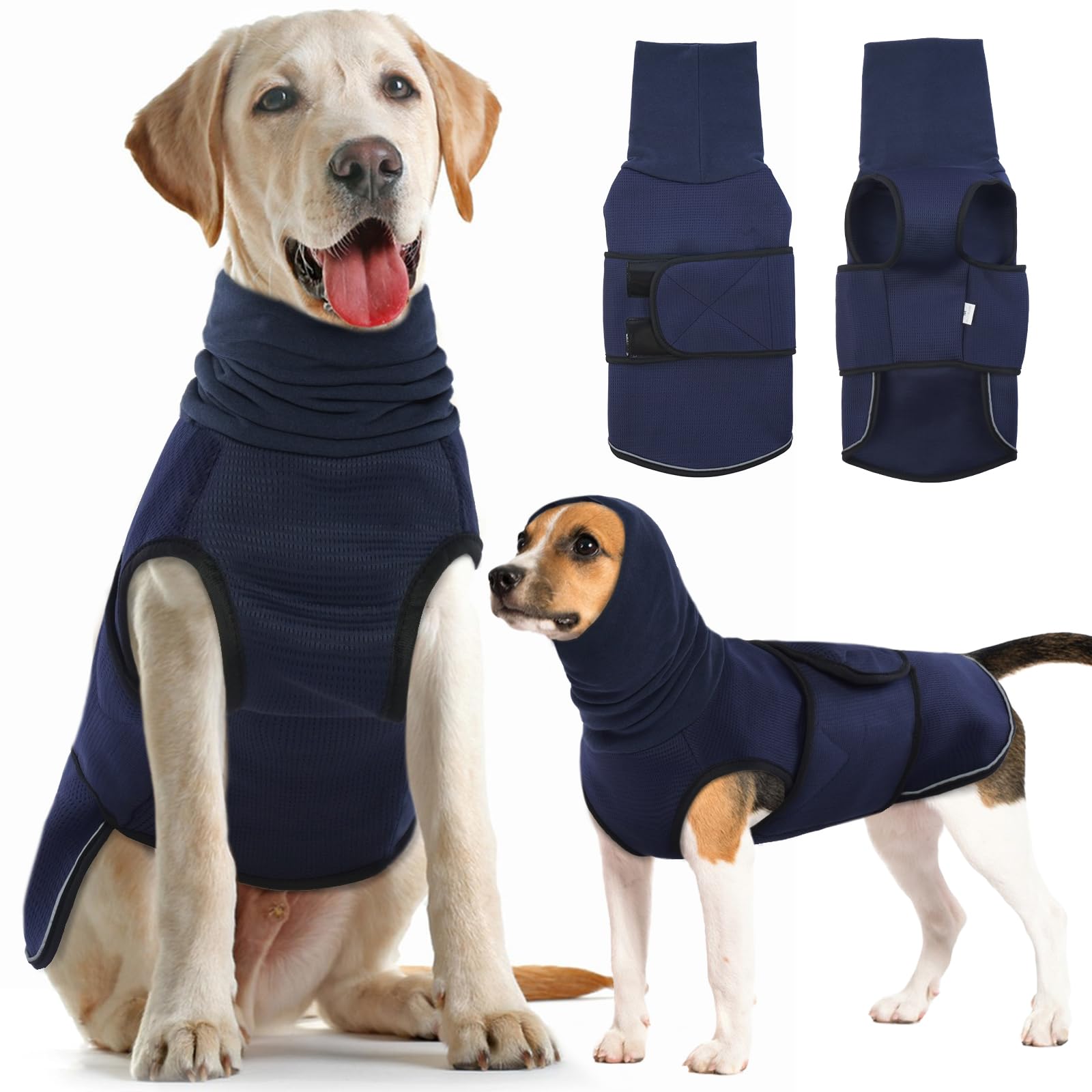 Idomik Anxiety Calming Hoodie For Dogs, Breathable Jacket Vest Coat For Thunderstorms, Fireworks, Vet Visits, Separation, Adjust