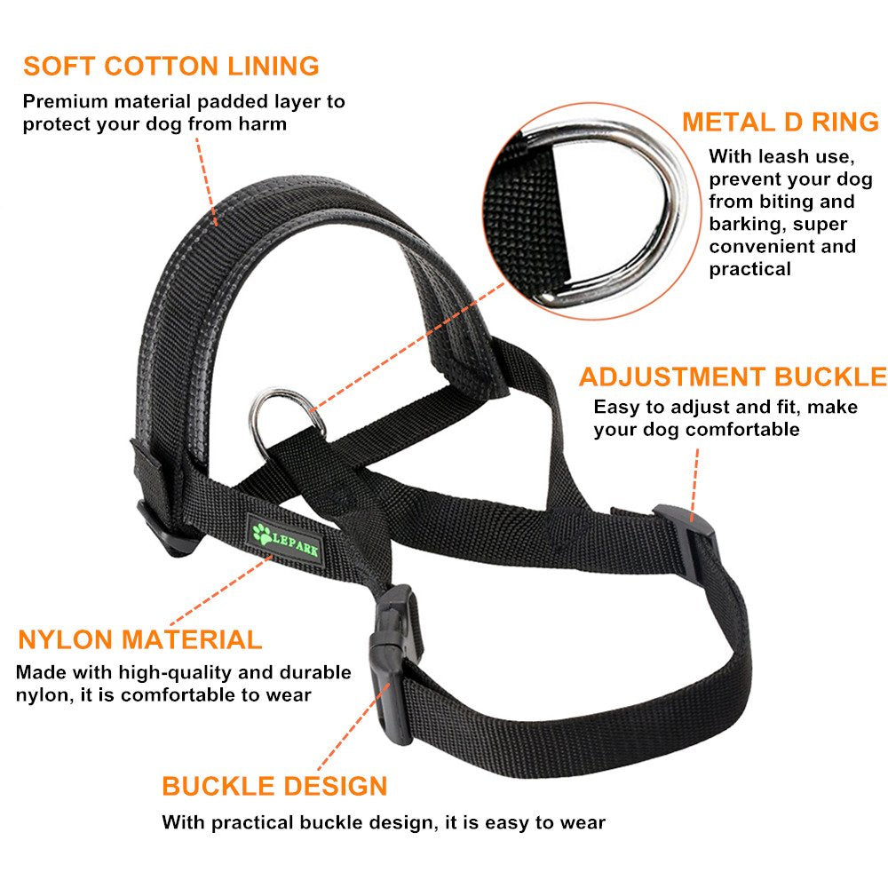 Nylon Dog Muzzle For Small,Medium,Large Dogs Prevent From Biting,Barking And Chewing,Adjustable Loop(Xl/Black)