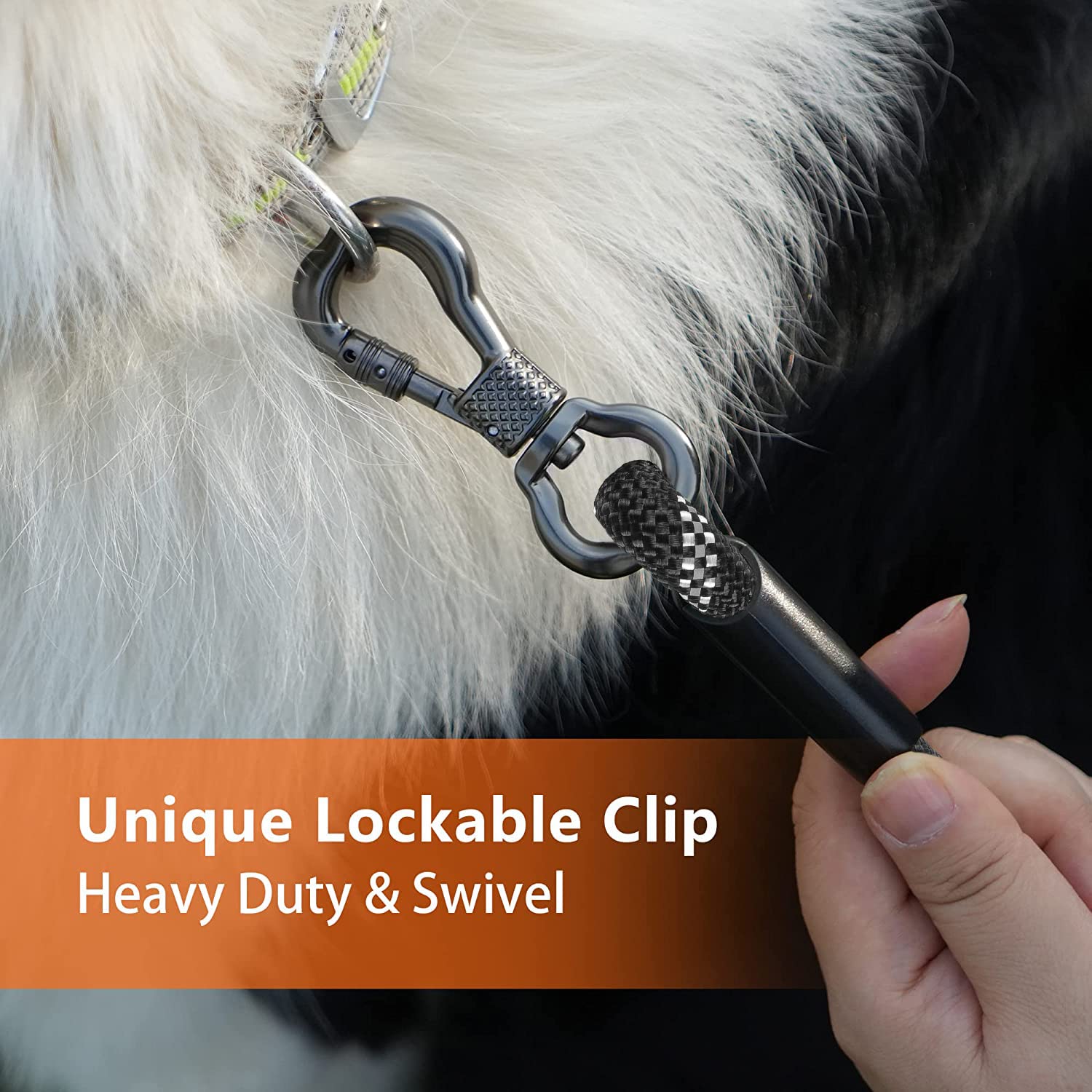 Ntr Heavy Duty Dog Leash - 100Ft Long Rope With 2 Swivel Hooks, Reflective Threads And Soft Handle For Walking, Hunting, Camping